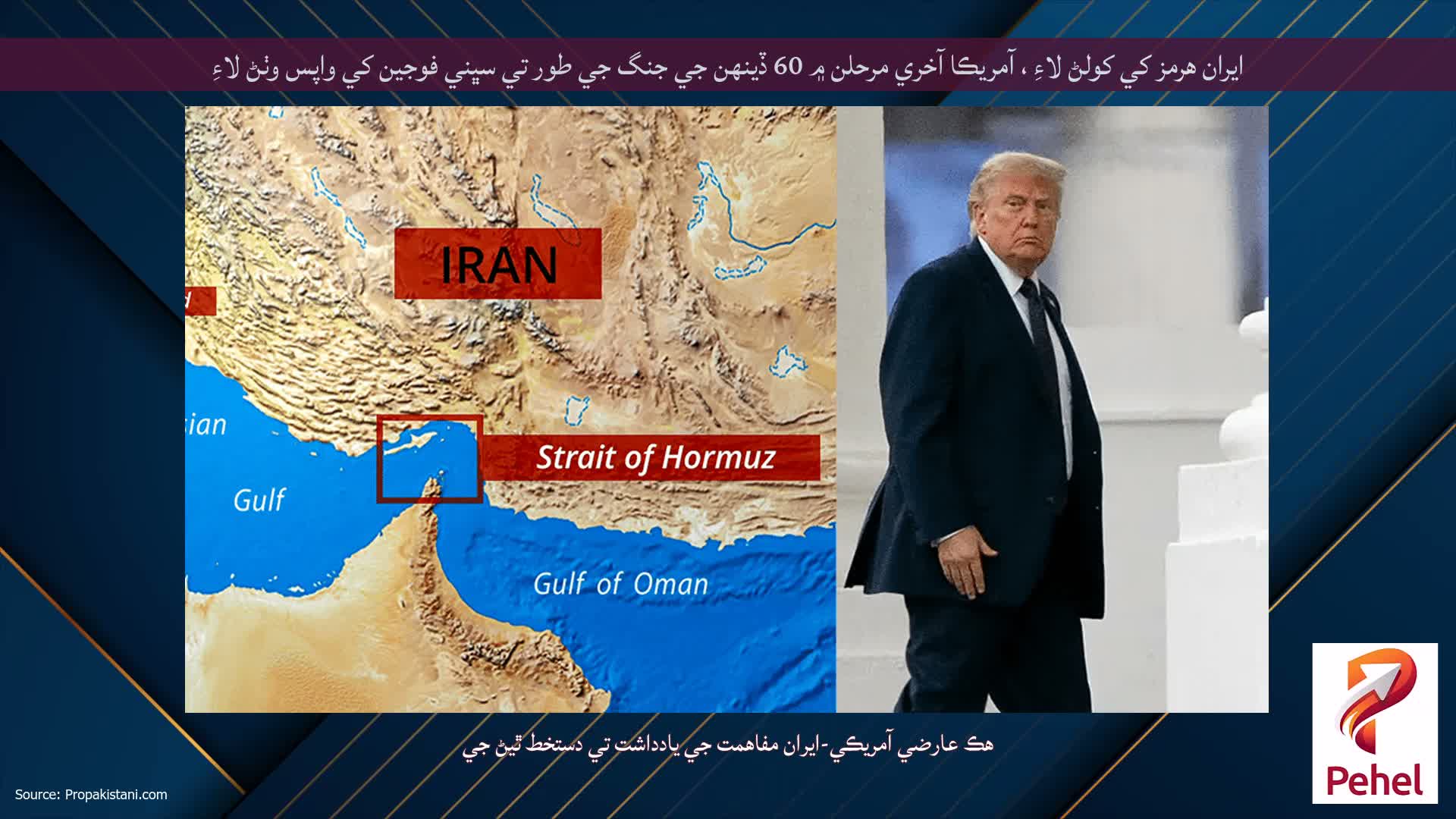 ايران هرمز کي کولڻ لاءِ ، آمريڪا آخري مرحلن ۾ 60 ڏينهن جي جنگ جي طور تي سڀني فوجين کي واپس وٺڻ لاءِ