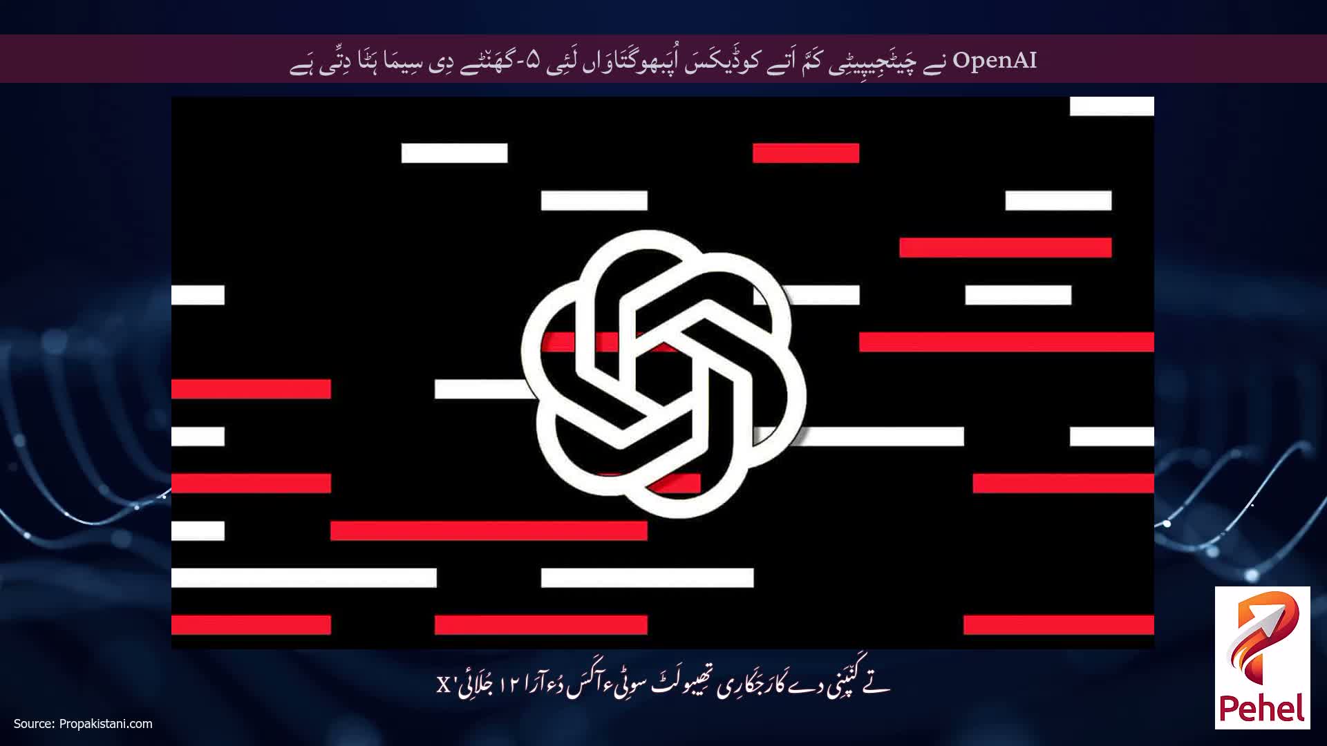 OpenAI نے چَیٹَجِیپِیٹِی کَمَّ اَتے کوڈَیکَسَ اُپَبھوگَتَاوَاں لَئِی ۵-گھَن٘ٹے دِی سِیمَا ہَٹَا دِتِّی ہَے