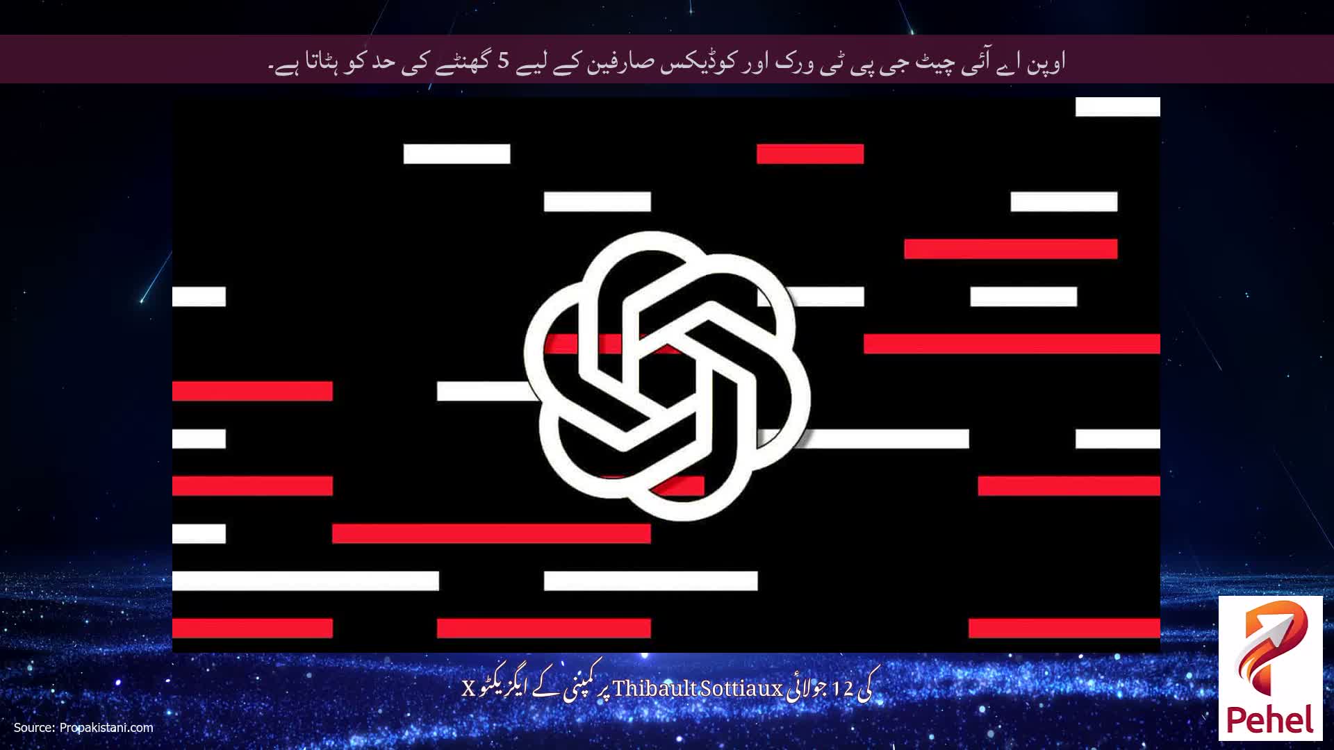 اوپن اے آئی چیٹ جی پی ٹی ورک اور کوڈیکس صارفین کے لیے 5 گھنٹے کی حد کو ہٹاتا ہے۔