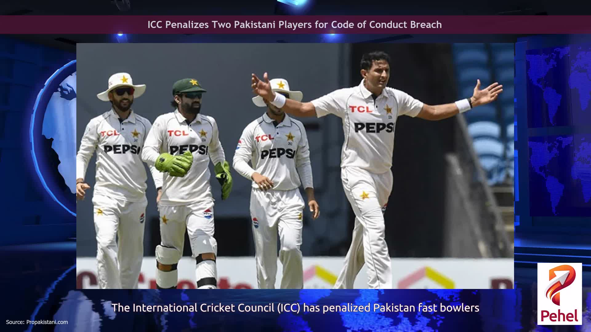 ICC Penalizes Two Pakistani Players for Code of Conduct Breach