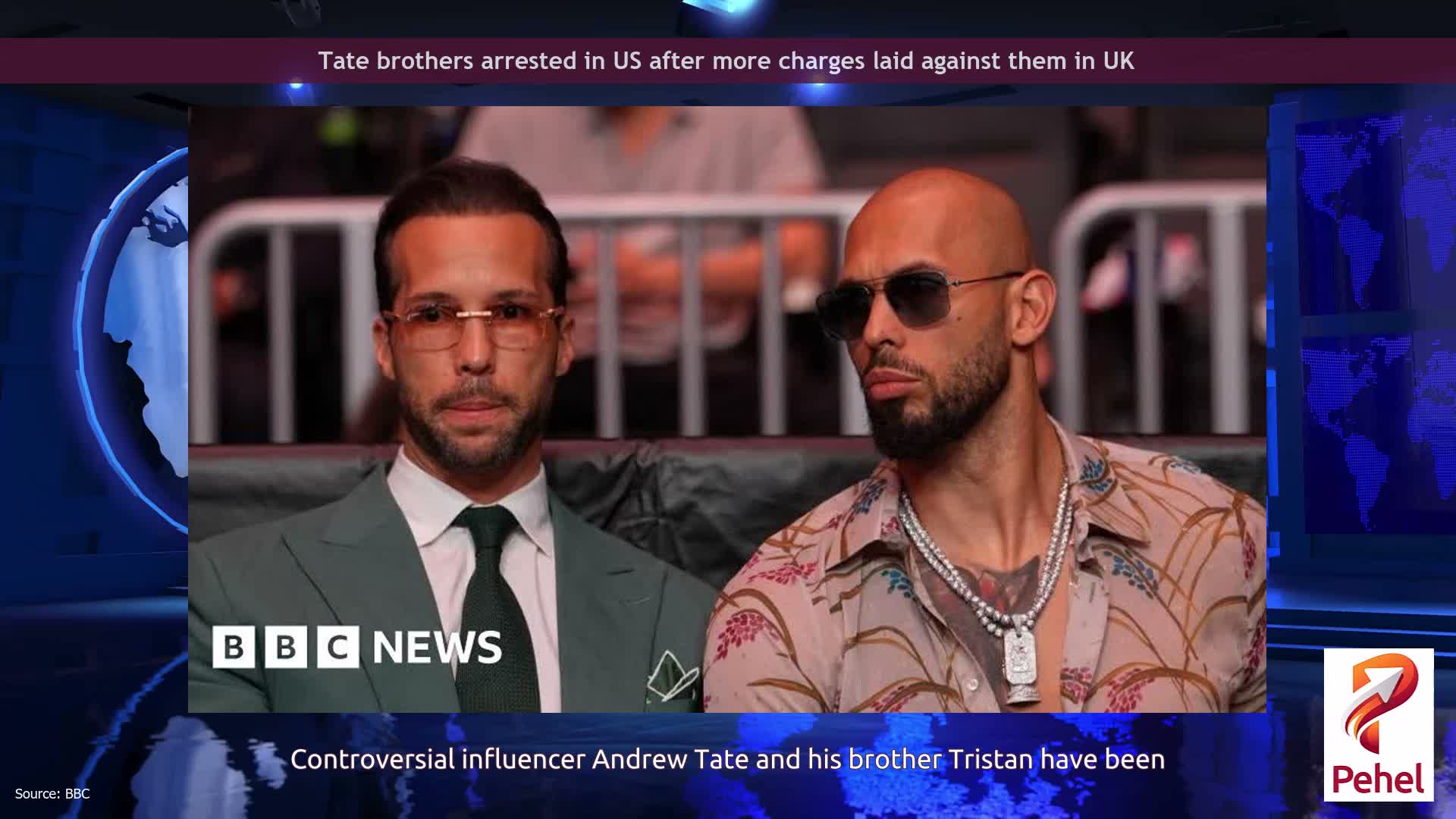 Tate brothers arrested in US after more charges laid against them in UK