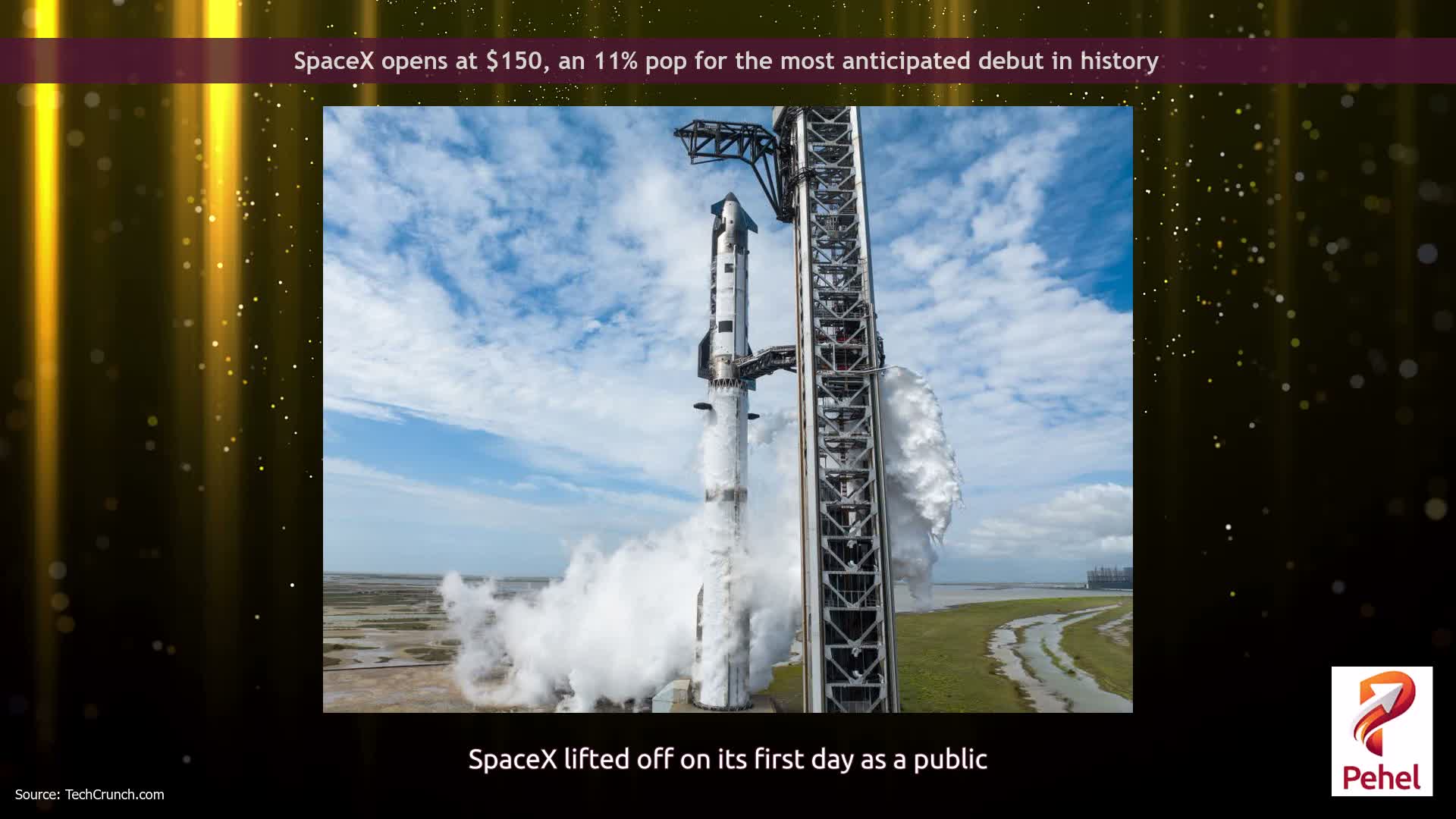 SpaceX opens at $150, an 11% pop for the most anticipated debut in history