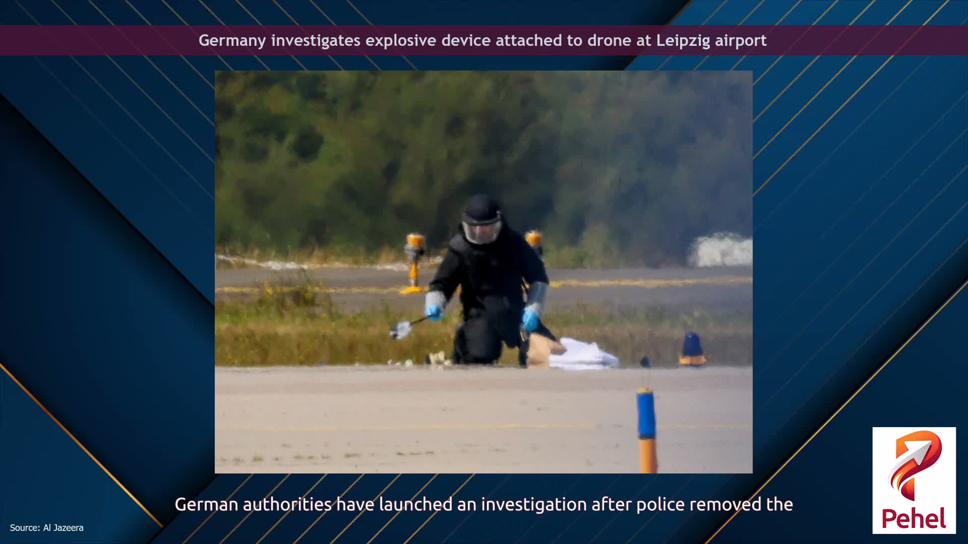 Germany investigates explosive device attached to drone at Leipzig airport