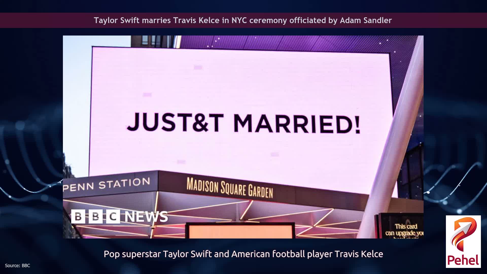 Taylor Swift marries Travis Kelce in NYC ceremony officiated by Adam Sandler