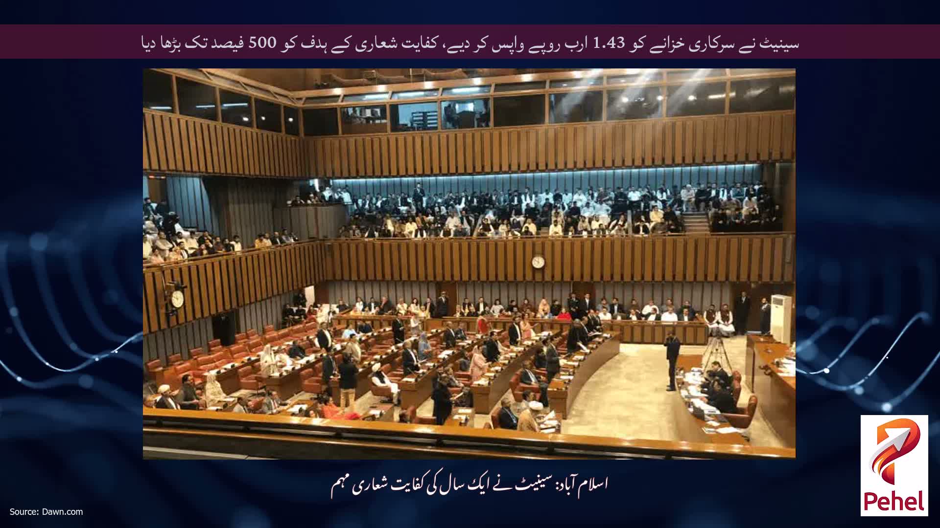 سینیٹ نے سرکاری خزانے کو 1.43 ارب روپے واپس کر دیے، کفایت شعاری کے ہدف کو 500 فیصد تک بڑھا دیا