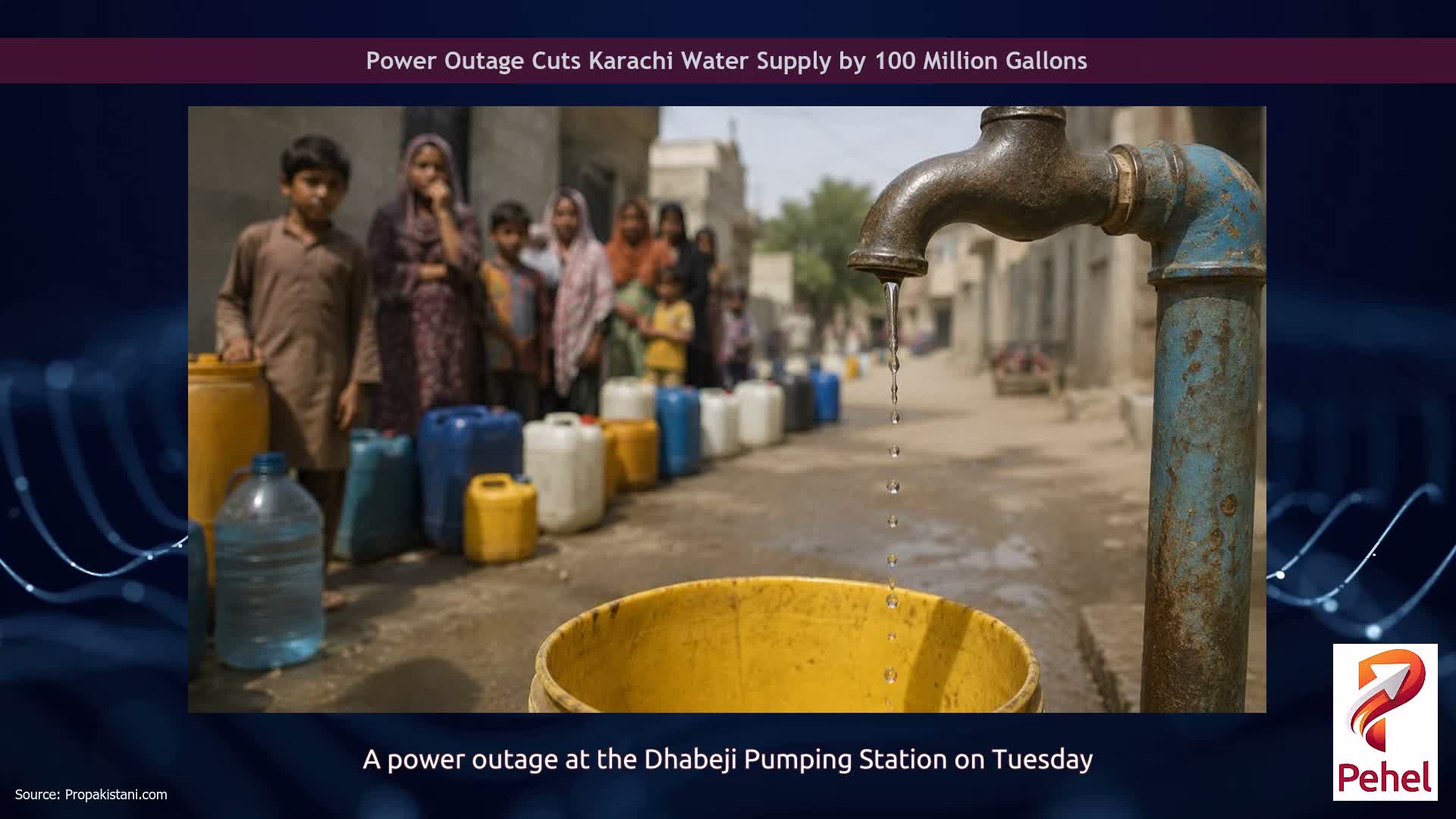 Power Outage Cuts Karachi Water Supply by 100 Million Gallons