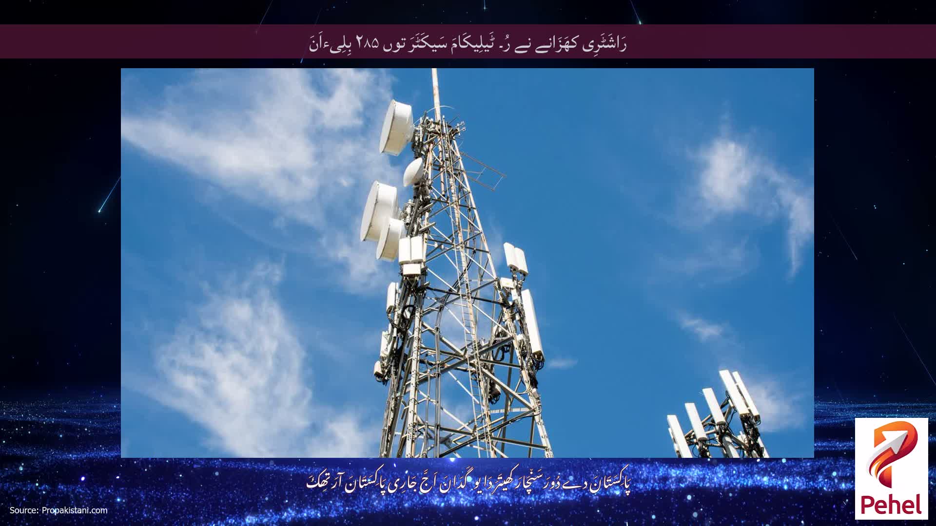 رَاشَٹَرِی کھَزَانے نے رُ۔ ٹَیلِیکَامَ سَیکَٹَرَ توں ۲۸۵ بِلِیءاَنَ