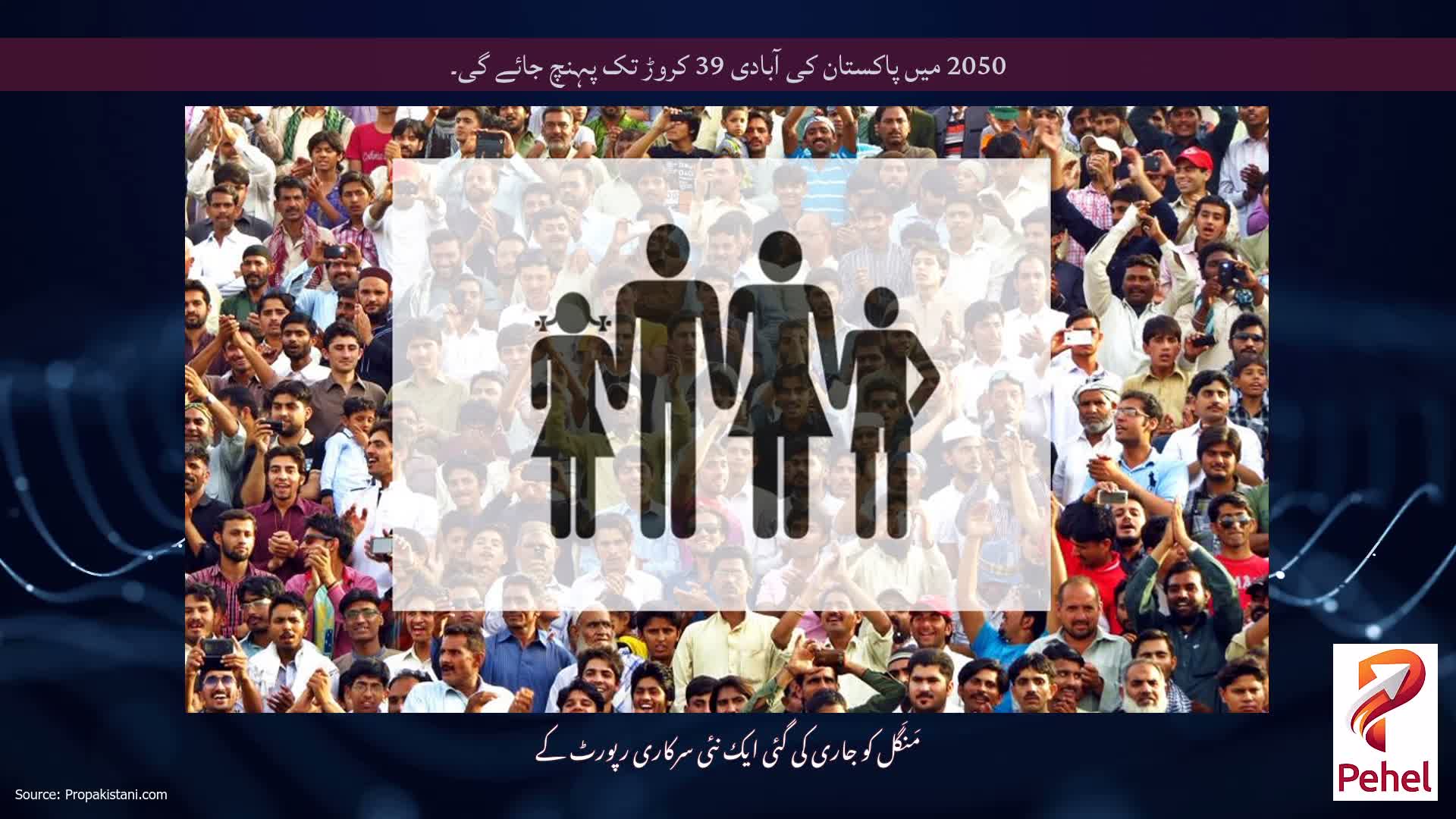2050 میں پاکستان کی آبادی 39 کروڑ تک پہنچ جائے گی۔