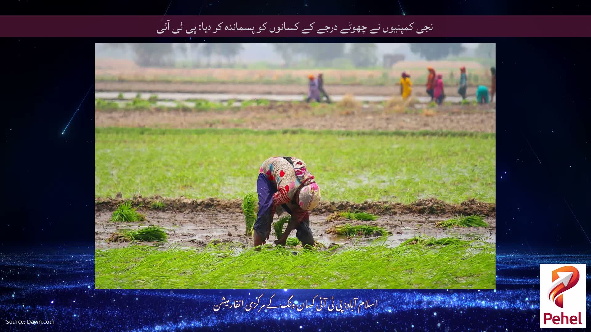 نجی کمپنیوں نے چھوٹے درجے کے کسانوں کو پسماندہ کر دیا: پی ٹی آئی