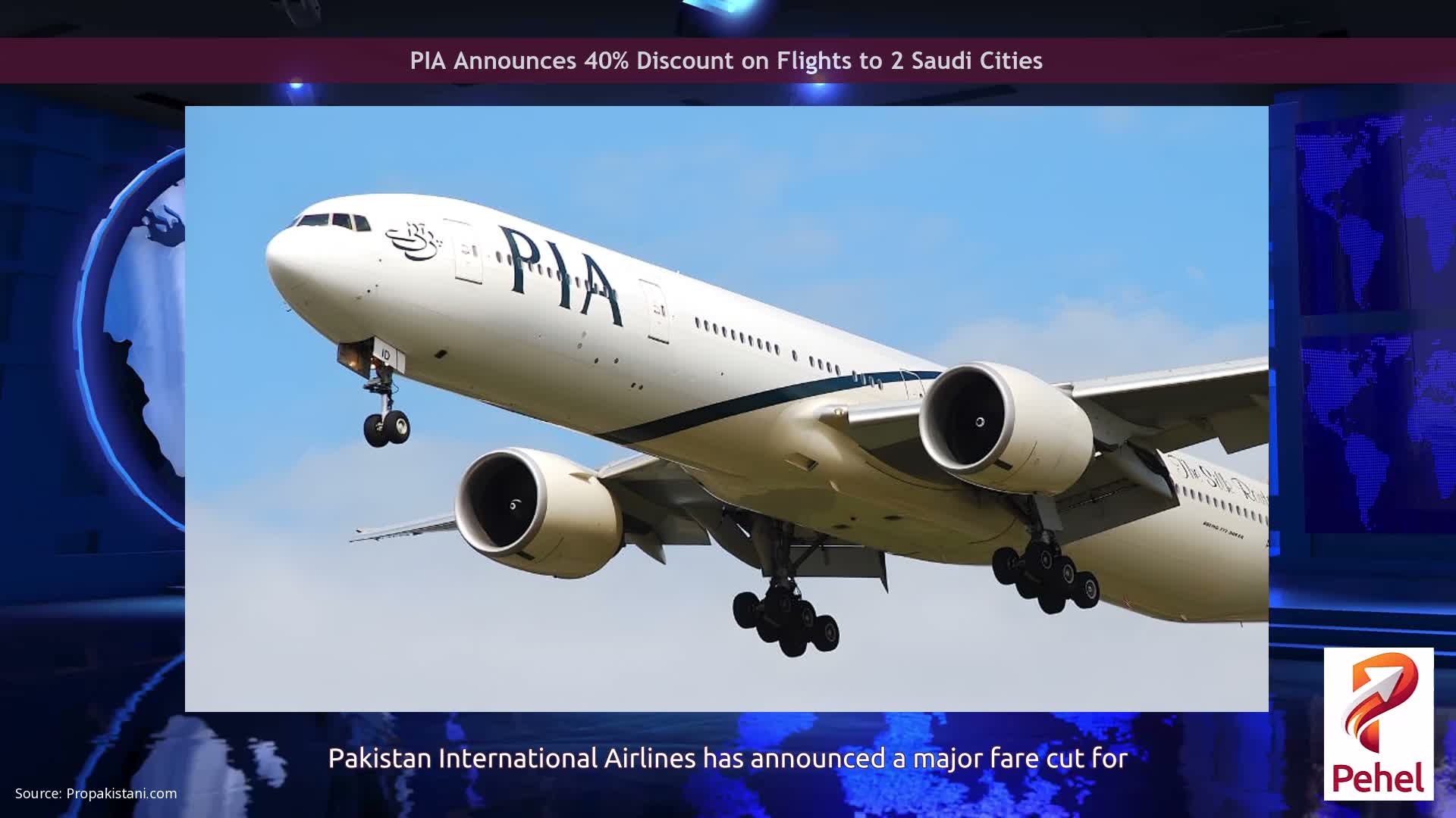 PIA Announces 40% Discount on Flights to 2 Saudi Cities