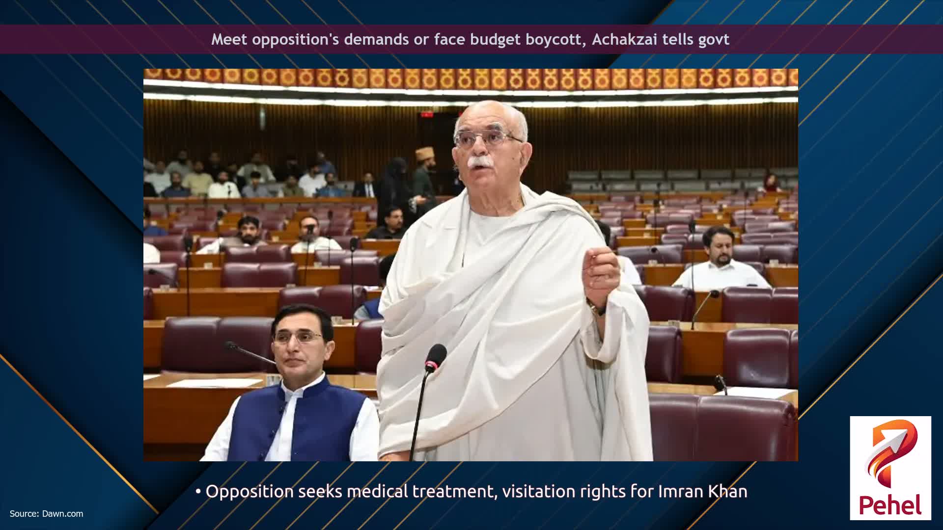 Meet opposition's demands or face budget boycott, Achakzai tells govt