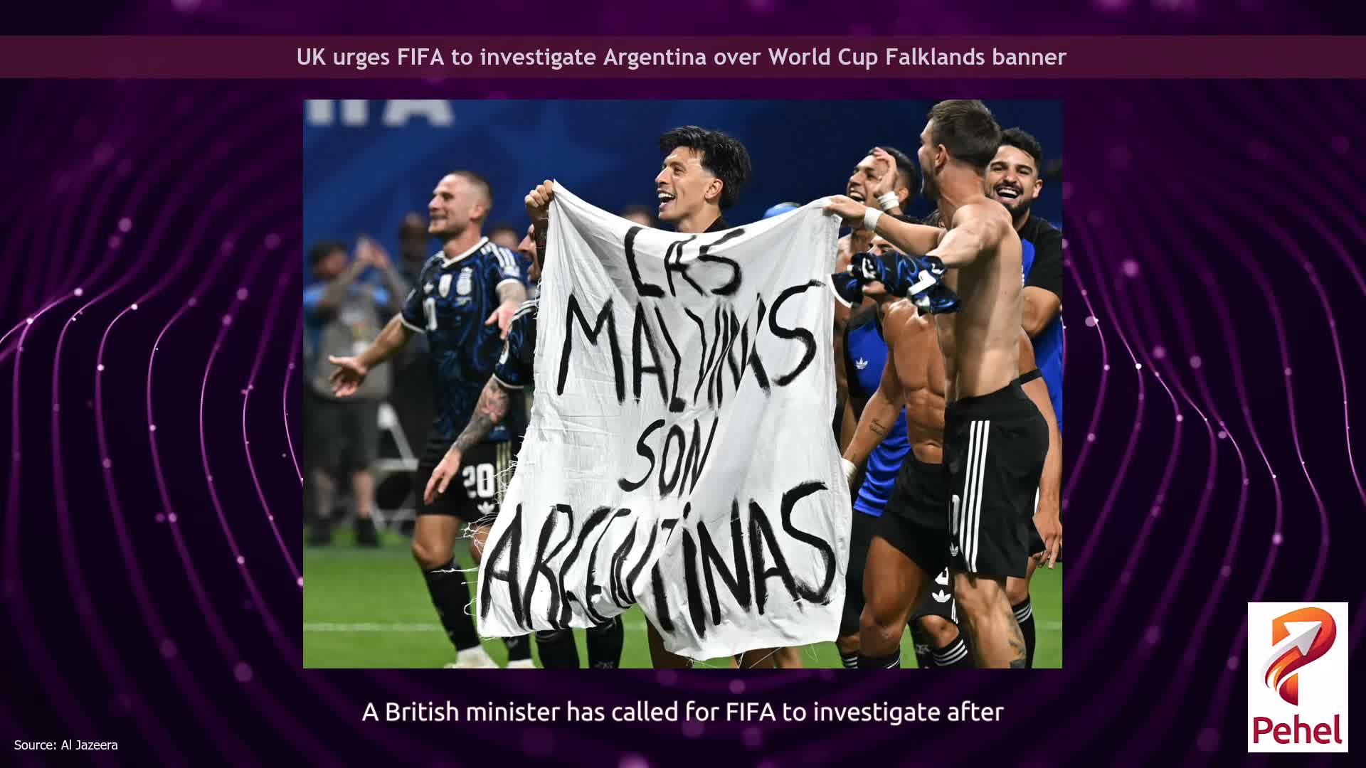 UK urges FIFA to investigate Argentina over World Cup Falklands banner