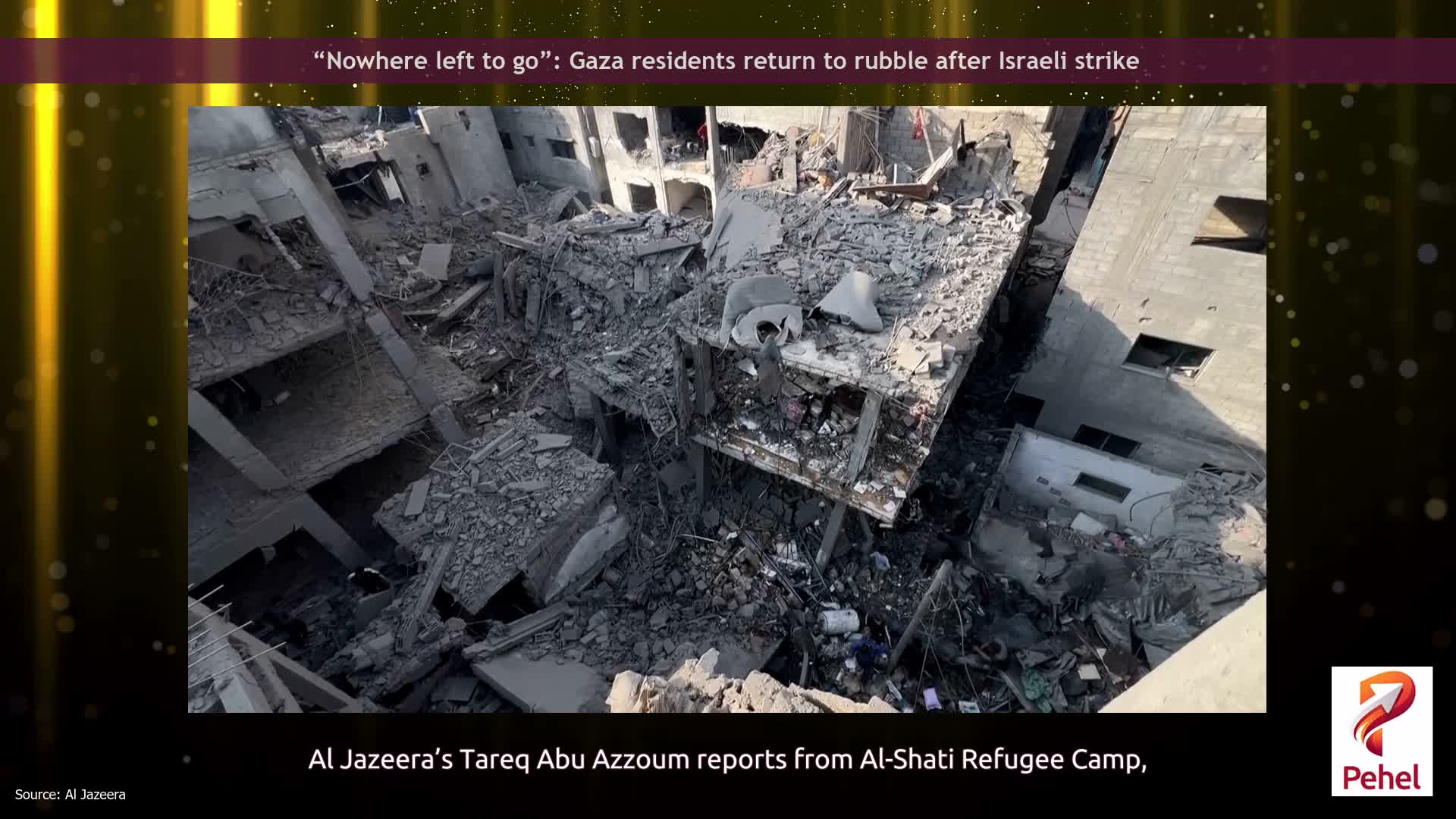 “Nowhere left to go”: Gaza residents return to rubble after Israeli strike