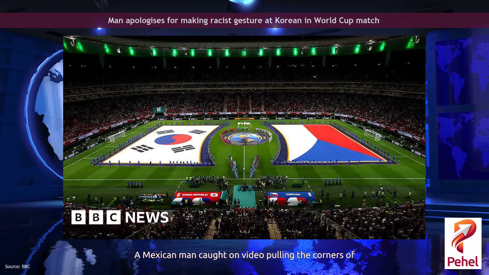 Man apologises for making racist gesture at Korean in World Cup match