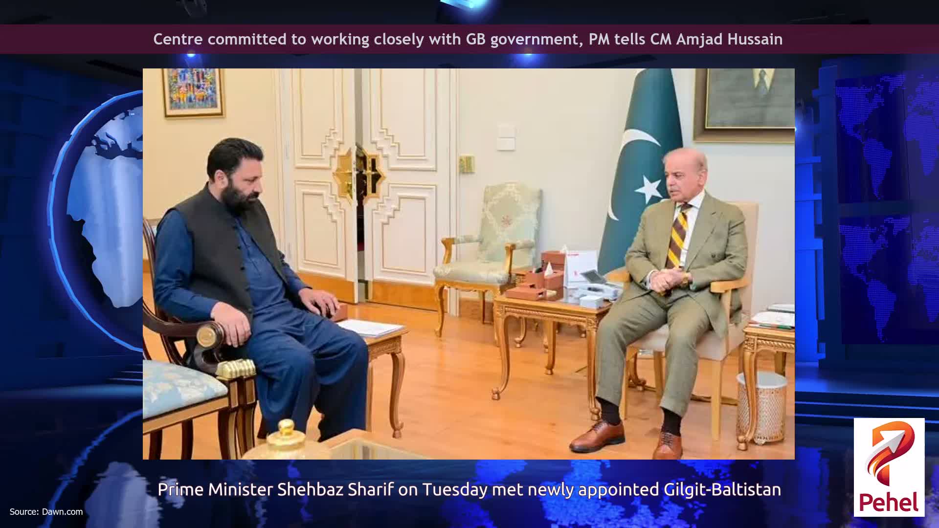 Centre committed to working closely with GB government, PM tells CM Amjad Hussain