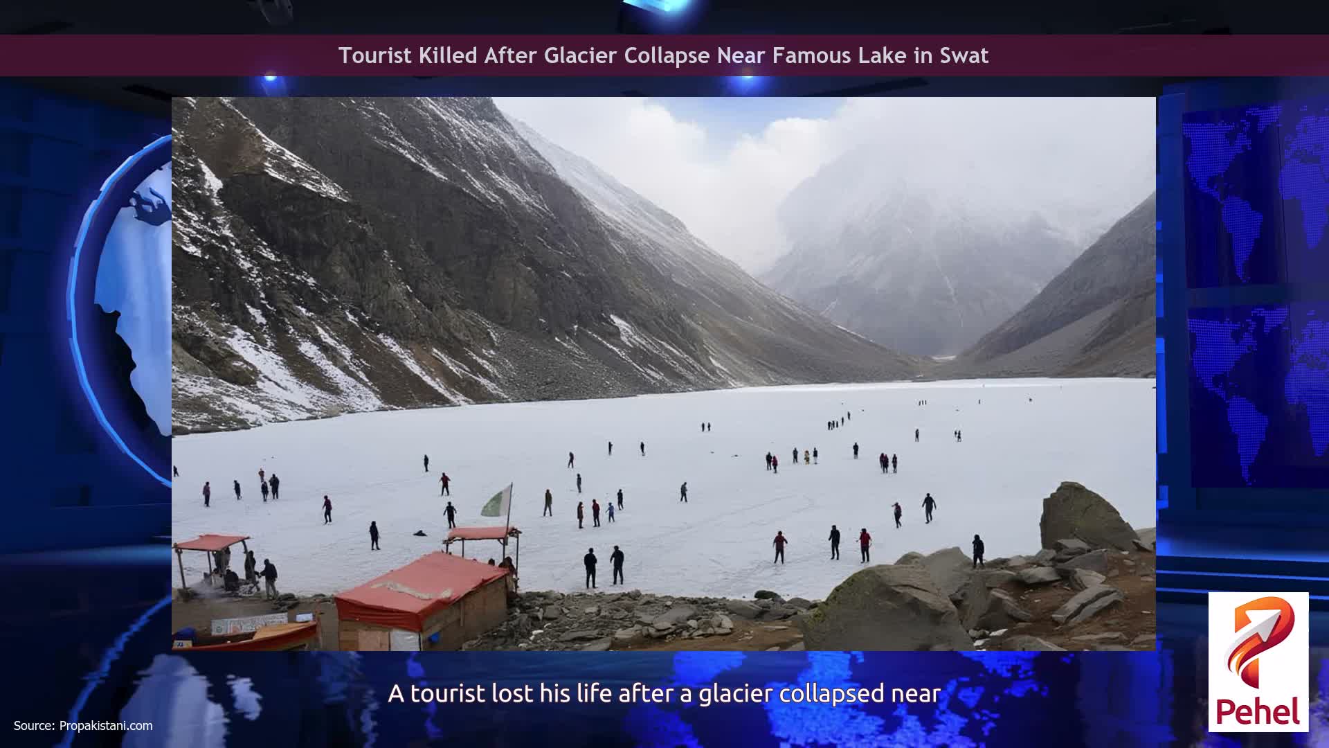 Tourist Killed After Glacier Collapse Near Famous Lake in Swat