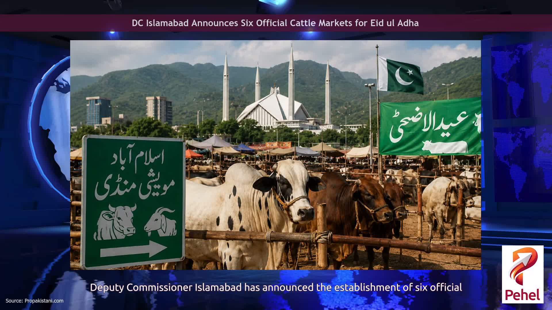 DC Islamabad Announces Six Official Cattle Markets for Eid ul Adha