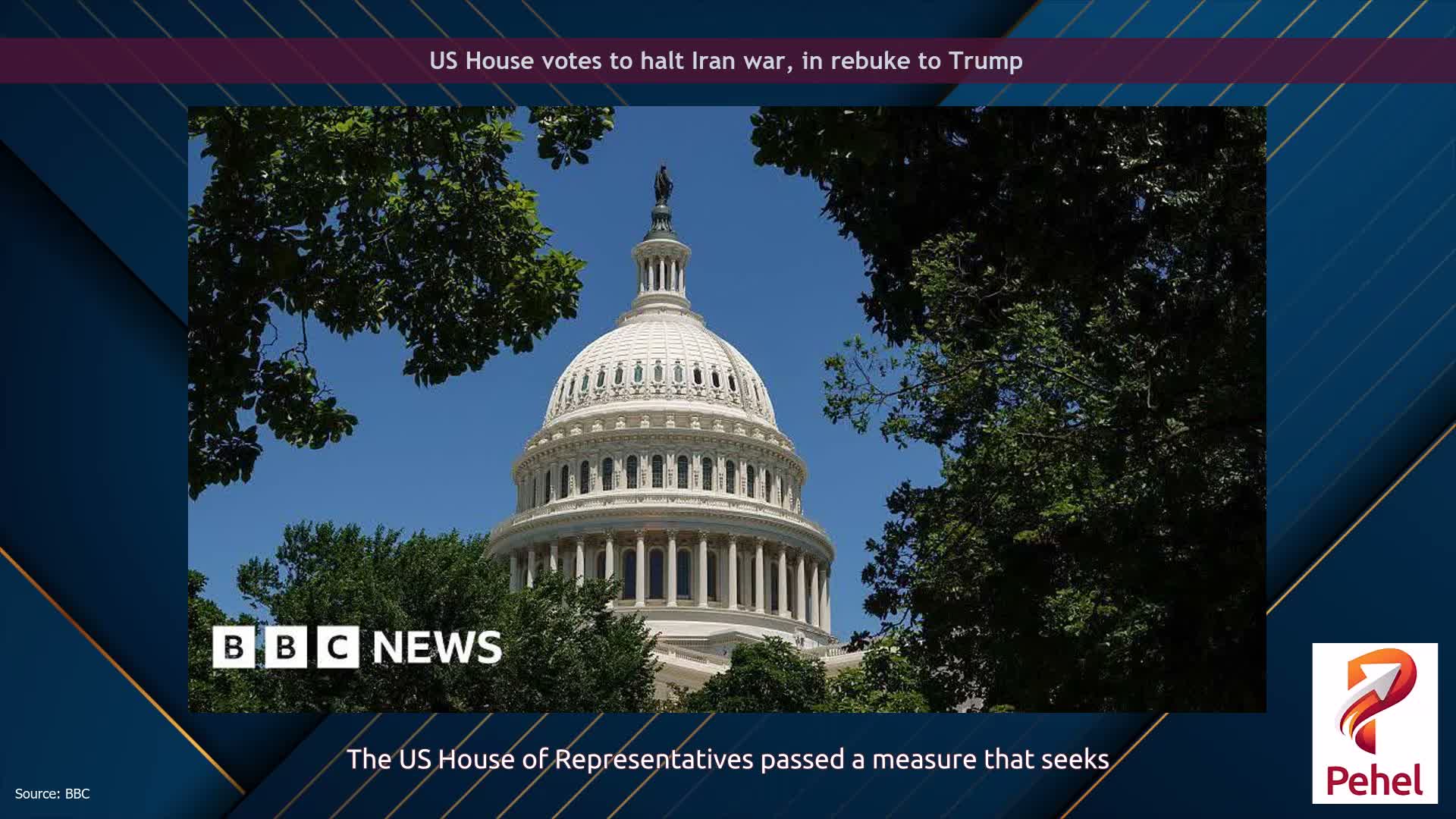 US House votes to halt Iran war, in rebuke to Trump