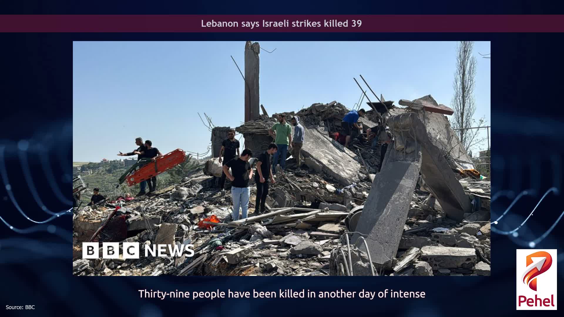 Lebanon says Israeli strikes killed 39