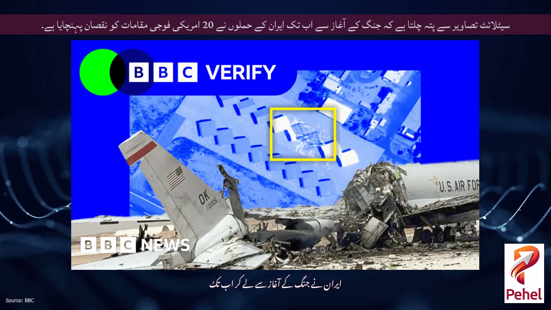 سیٹلائٹ تصاویر سے پتہ چلتا ہے کہ جنگ کے آغاز سے اب تک ایران کے حملوں نے 20 امریکی فوجی مقامات کو نقصان پہنچایا ہے۔