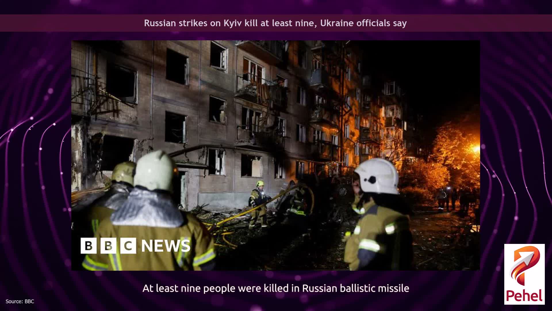 Russian strikes on Kyiv kill at least nine, Ukraine officials say