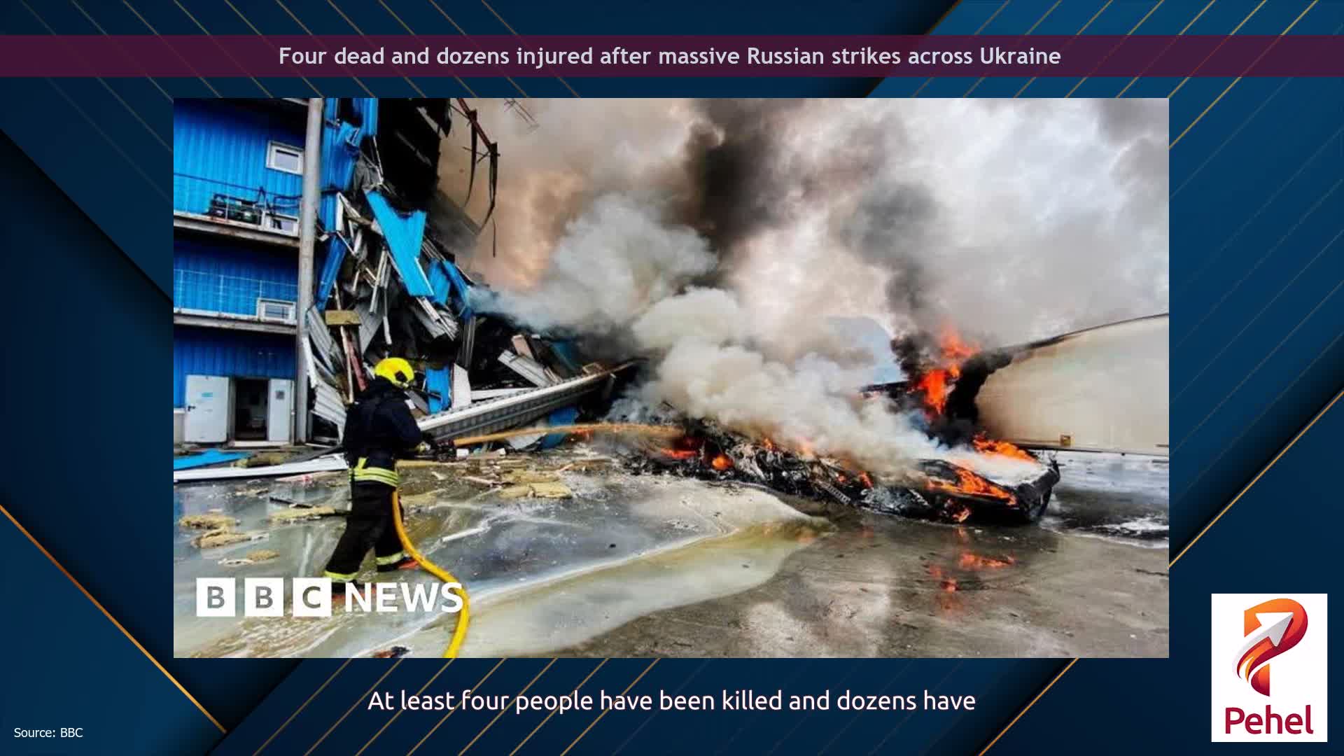 Four dead and dozens injured after massive Russian strikes across Ukraine