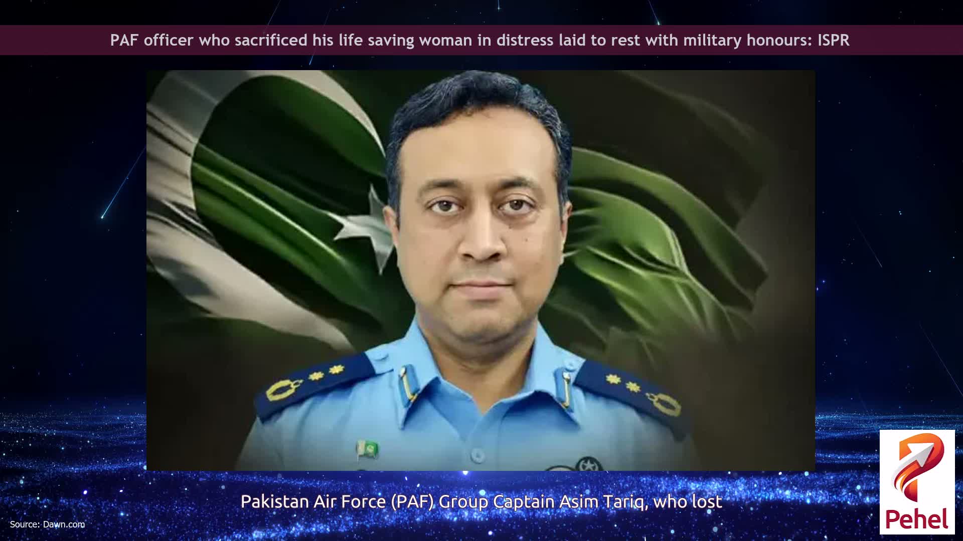 PAF officer who sacrificed his life saving woman in distress laid to rest with military honours: ISPR
