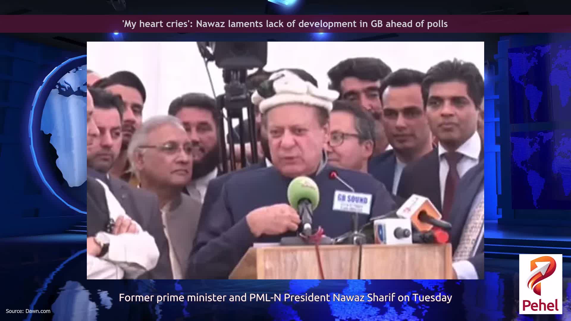 'My heart cries': Nawaz laments lack of development in GB ahead of polls