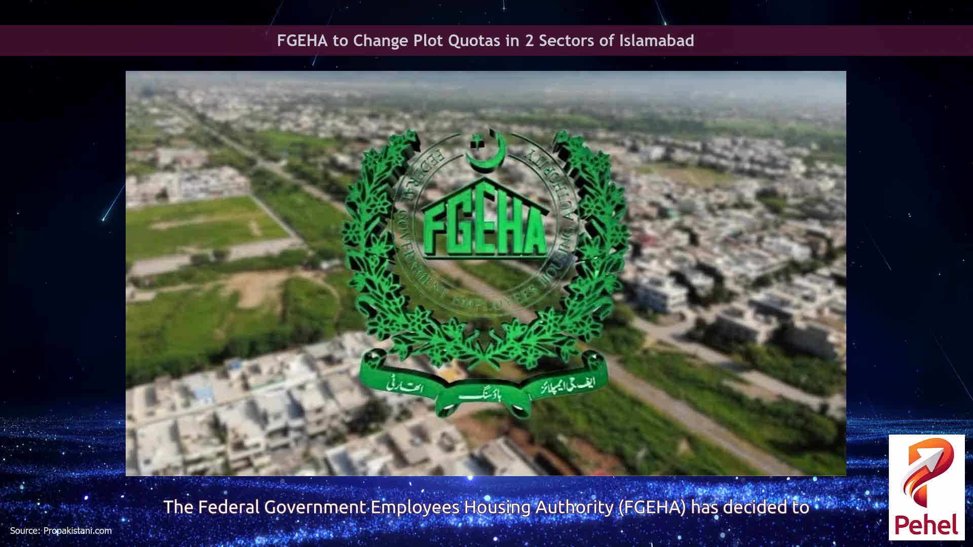 FGEHA to Change Plot Quotas in 2 Sectors of Islamabad