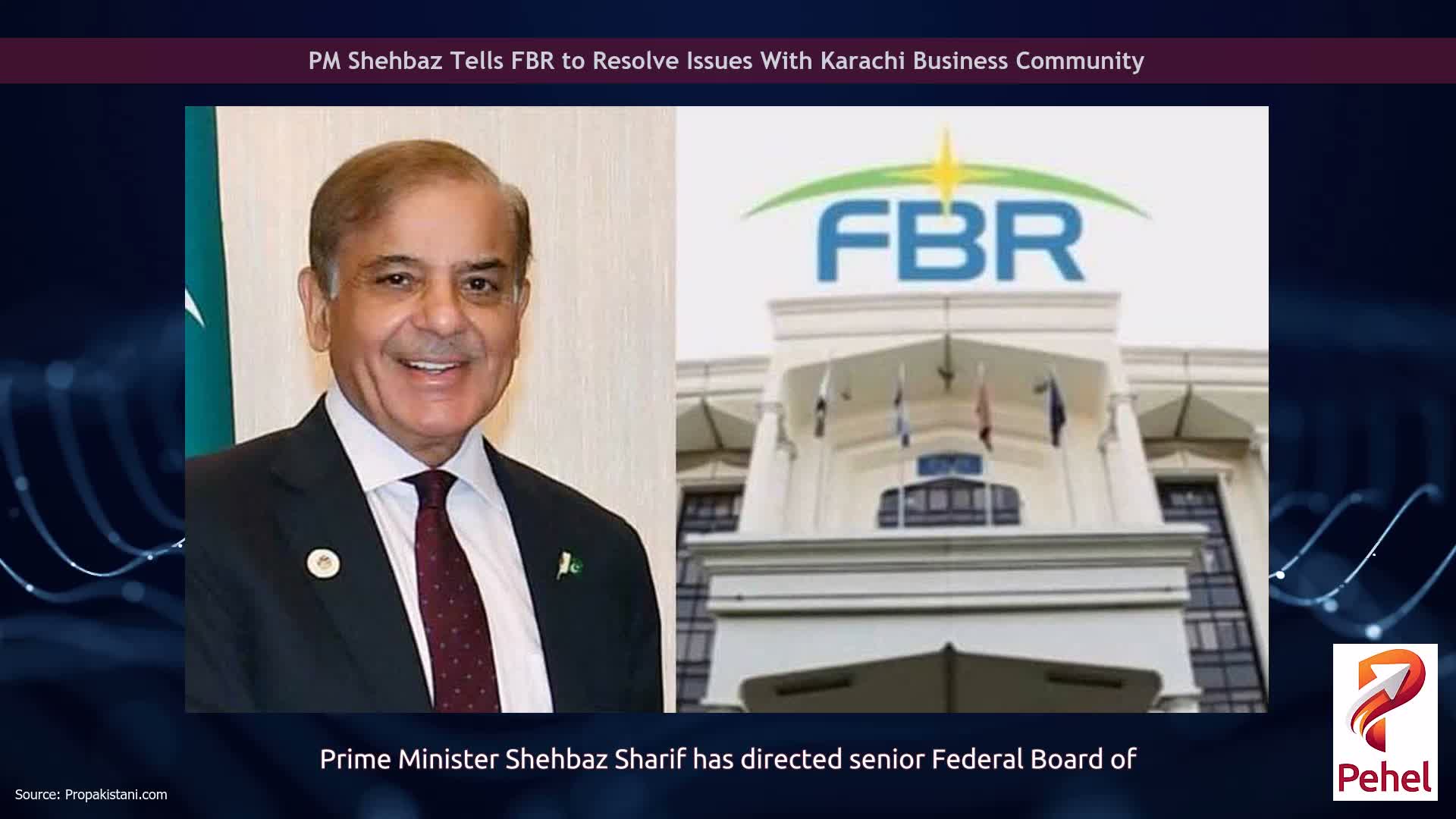PM Shehbaz Tells FBR to Resolve Issues With Karachi Business Community