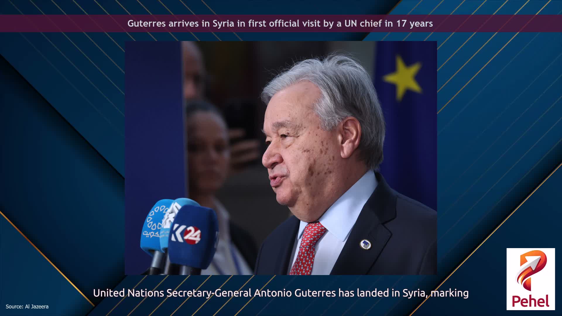 Guterres arrives in Syria in first official visit by a UN chief in 17 years