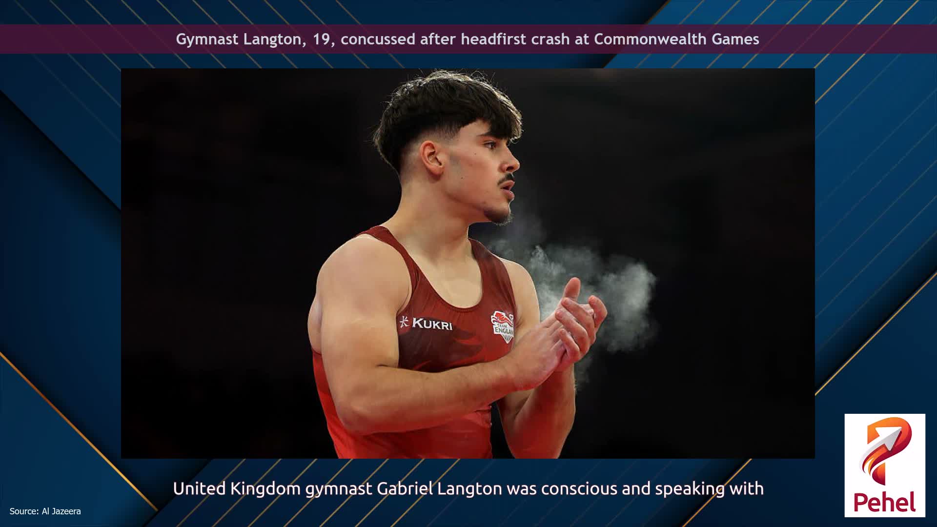 Gymnast Langton, 19, concussed after headfirst crash at Commonwealth Games