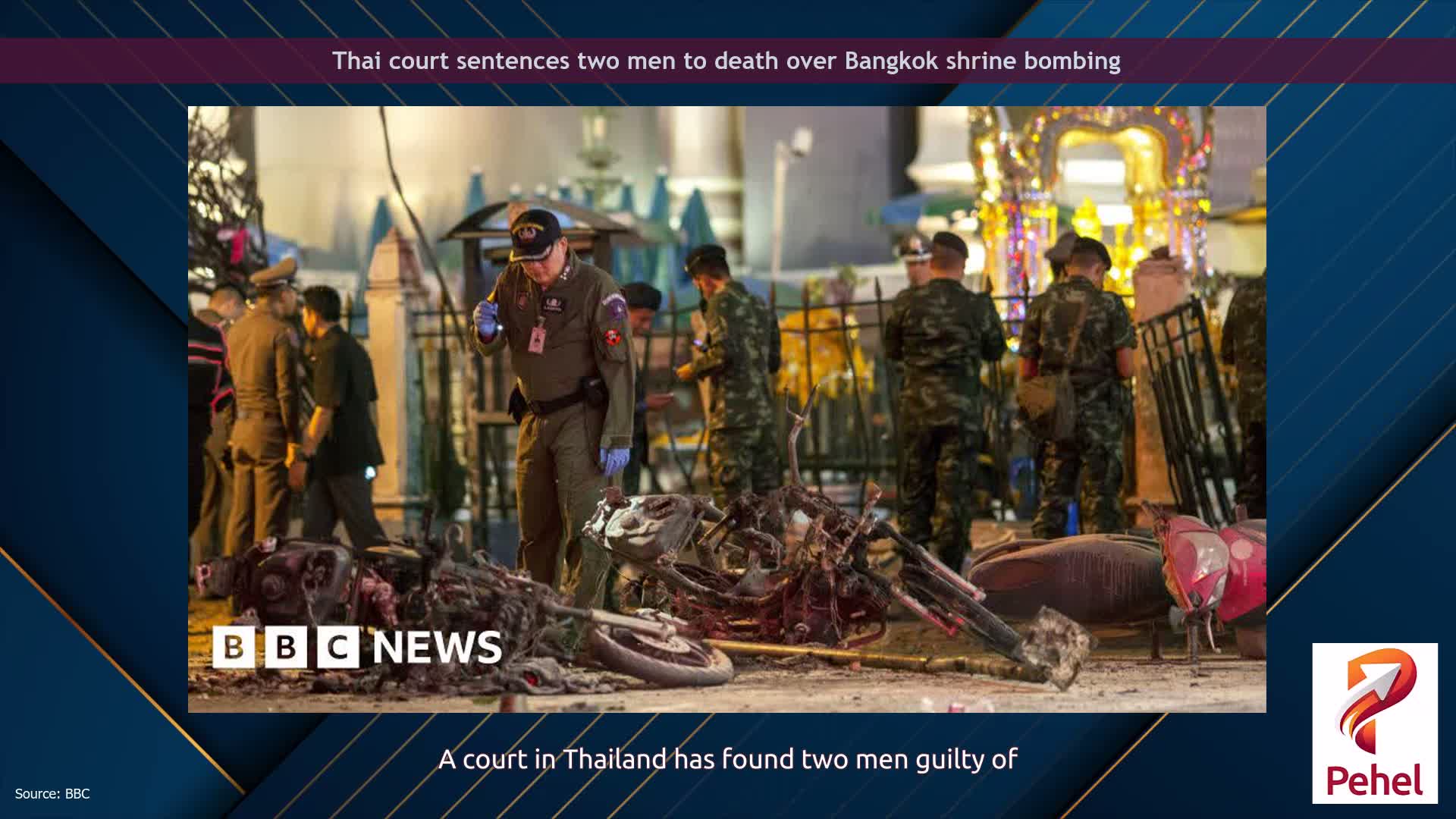 Thai court sentences two men to death over Bangkok shrine bombing