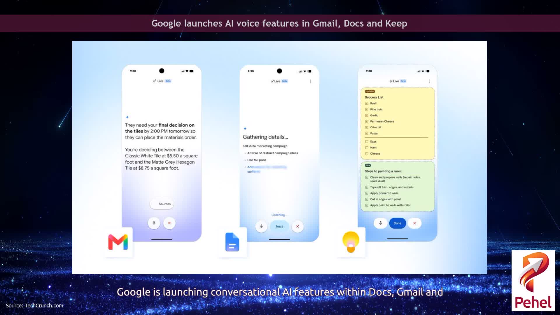 Google launches AI voice features in Gmail, Docs and Keep