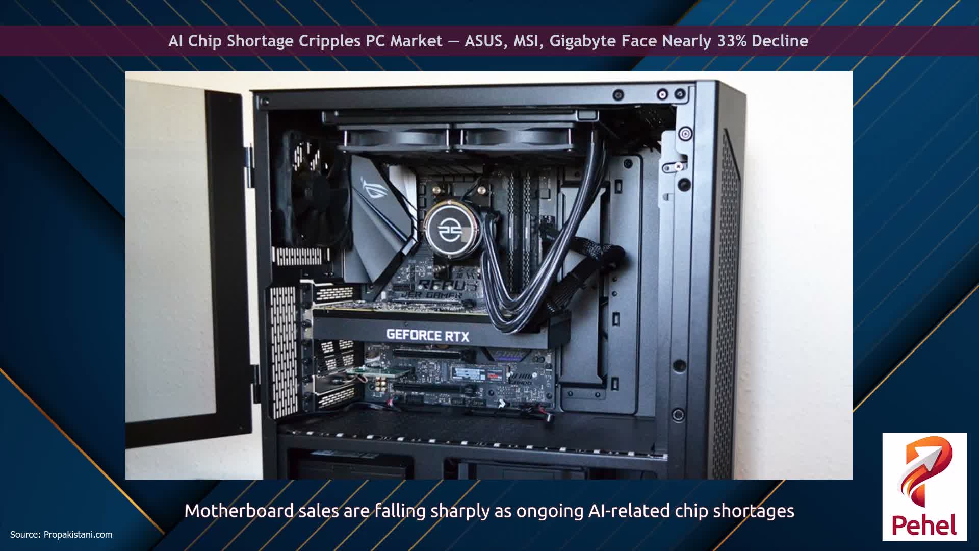 AI Chip Shortage Cripples PC Market — ASUS, MSI, Gigabyte Face Nearly 33% Decline