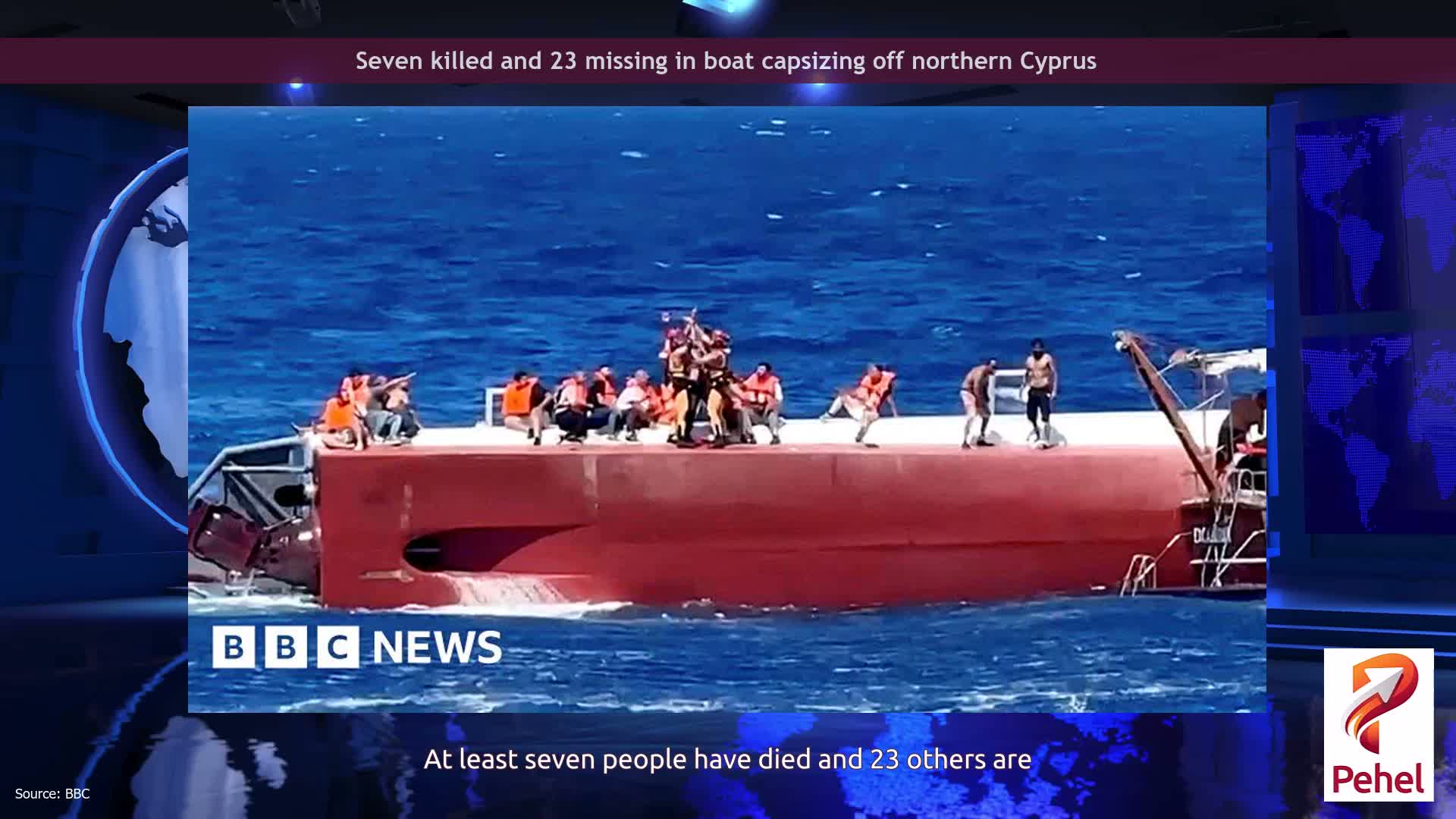 Seven killed and 23 missing in boat capsizing off northern Cyprus
