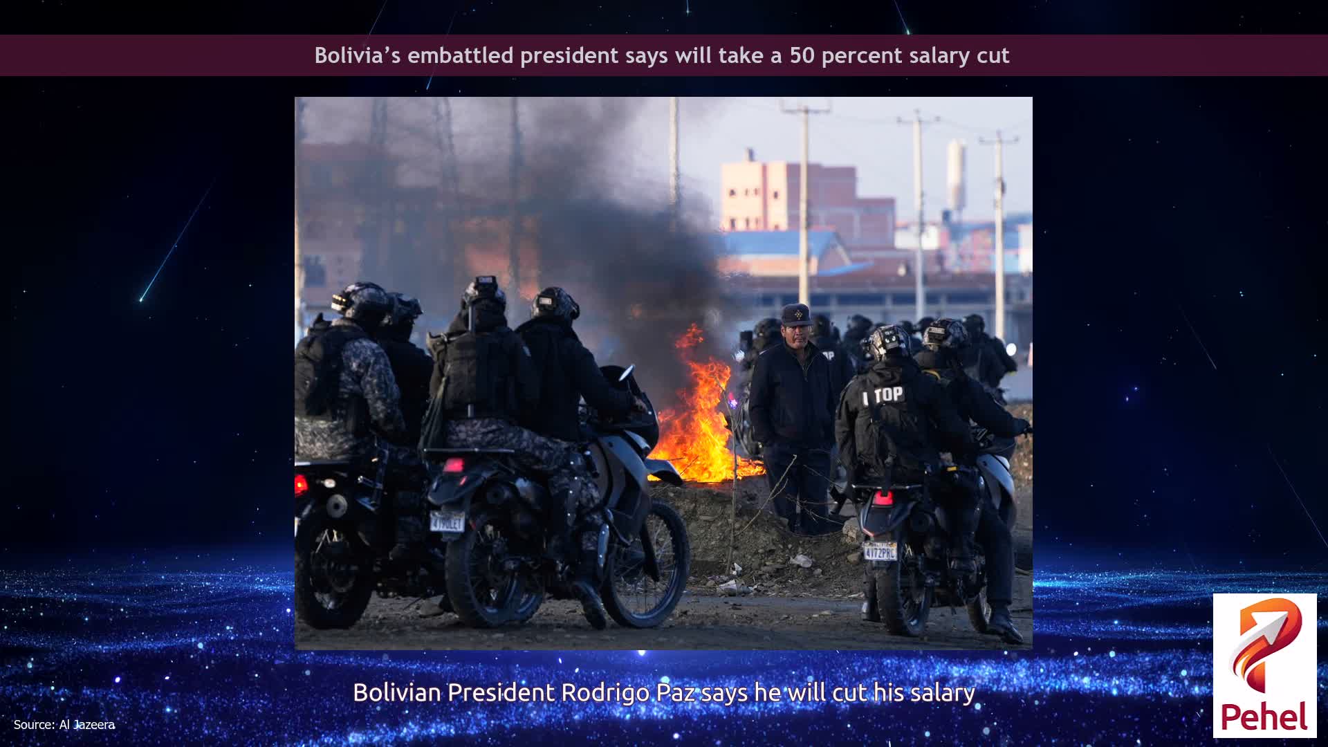 Bolivia’s embattled president says will take a 50 percent salary cut