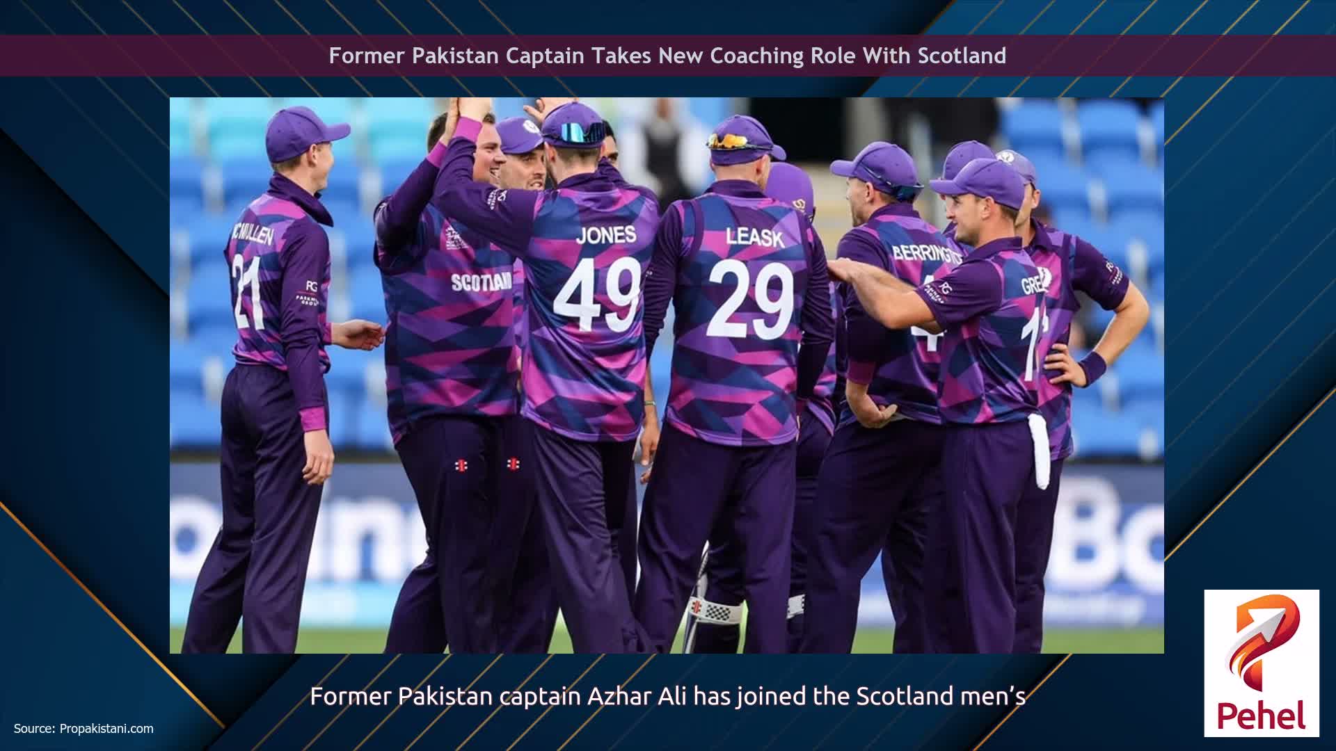 Former Pakistan Captain Takes New Coaching Role With Scotland