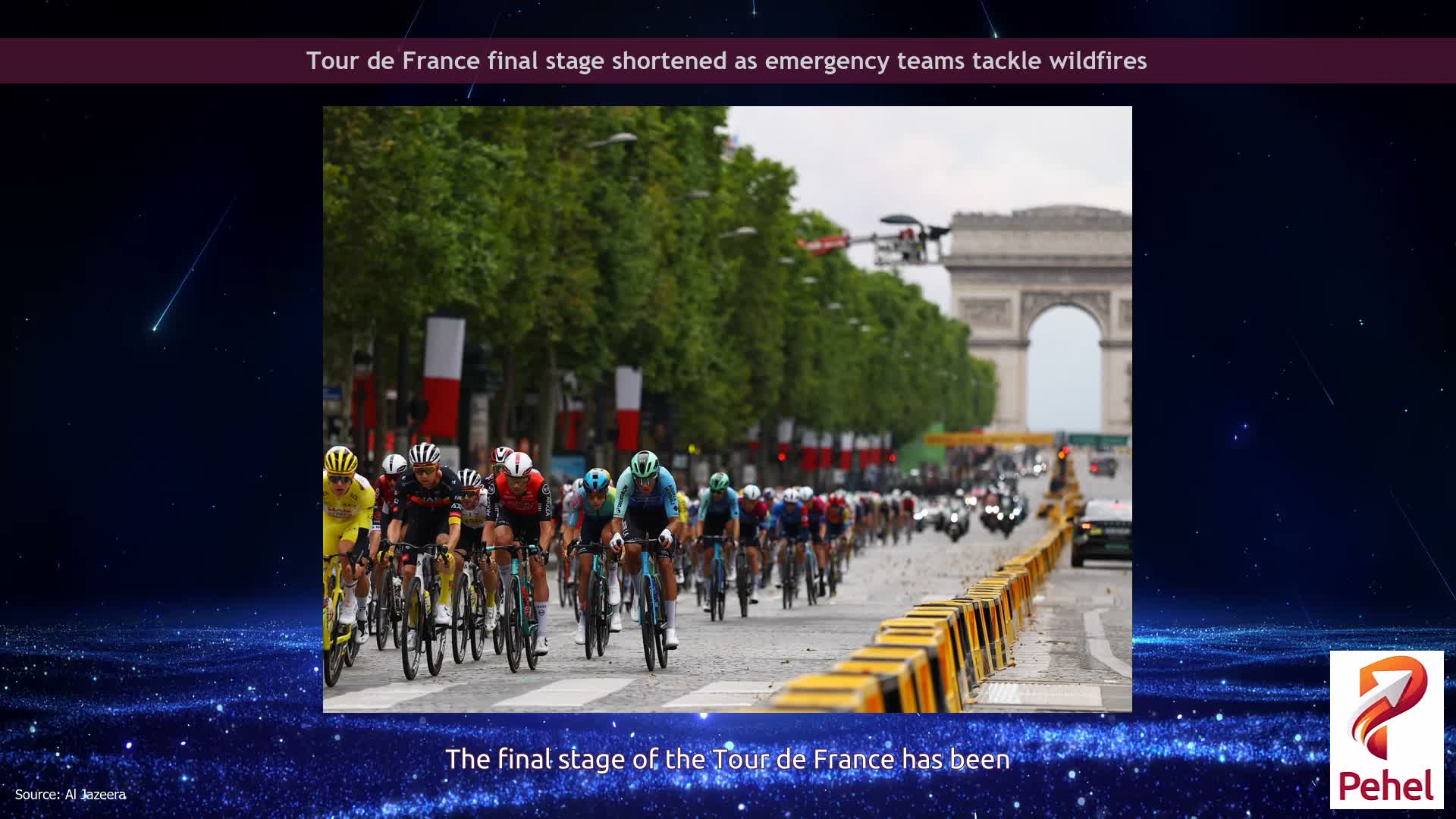 Tour de France final stage shortened as emergency teams tackle wildfires