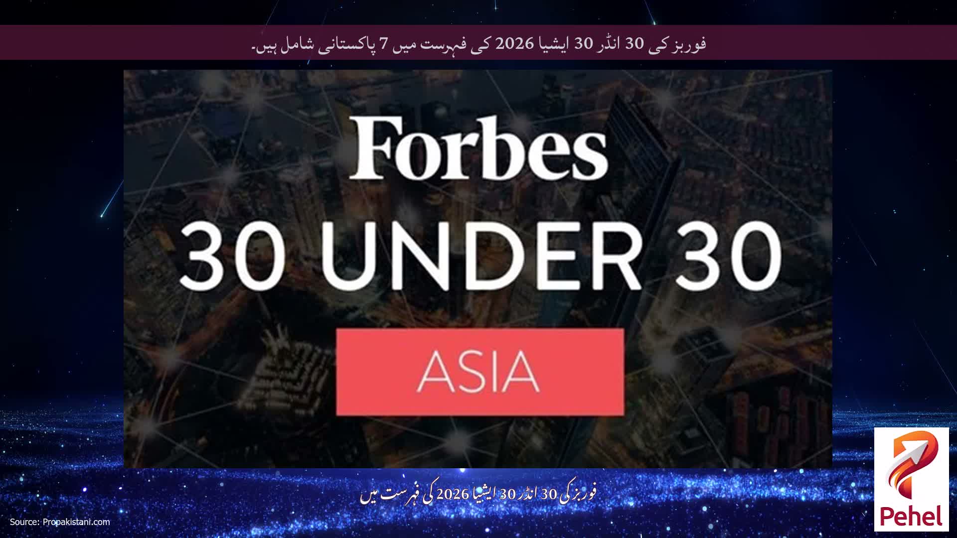 فوربز کی 30 انڈر 30 ایشیا 2026 کی فہرست میں 7 پاکستانی شامل ہیں۔