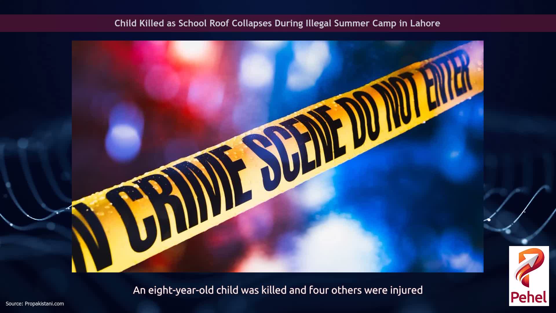 Child Killed as School Roof Collapses During Illegal Summer Camp in Lahore