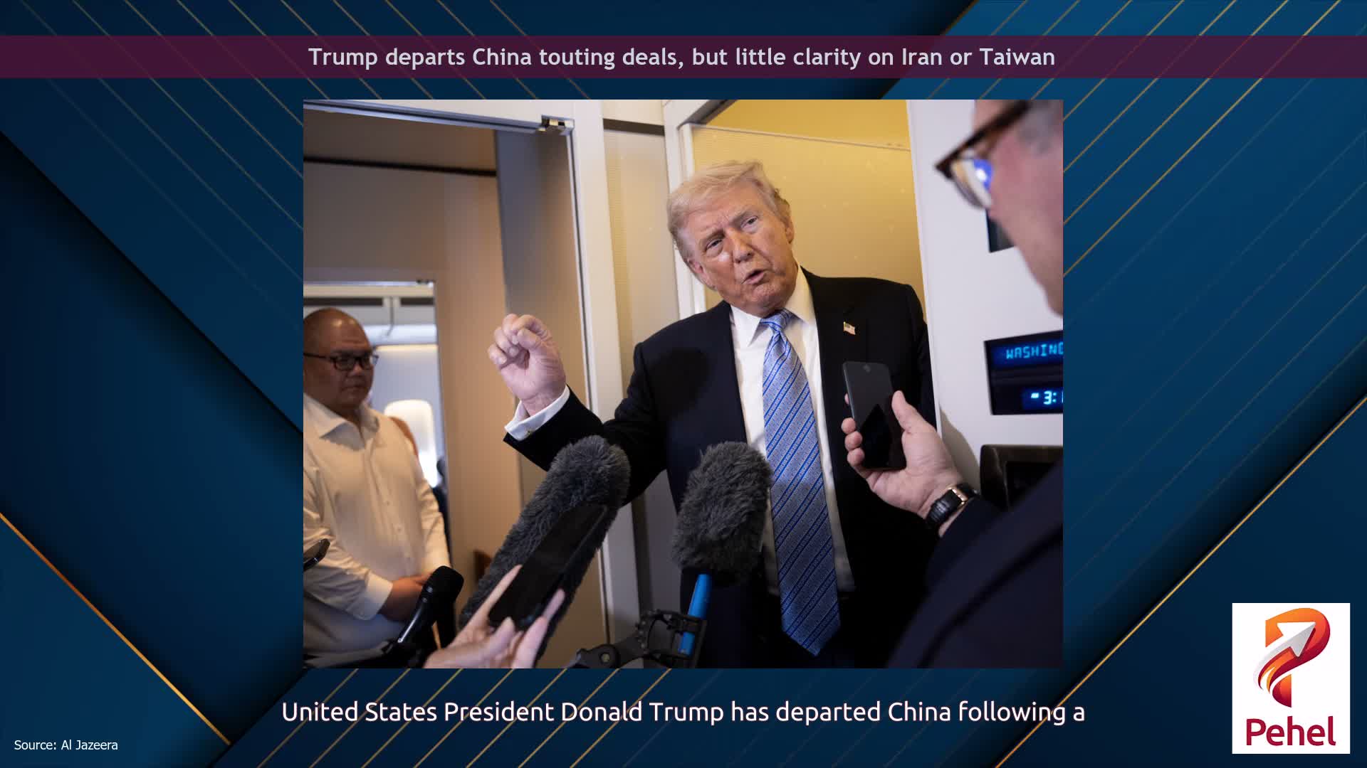 Trump departs China touting deals, but little clarity on Iran or Taiwan