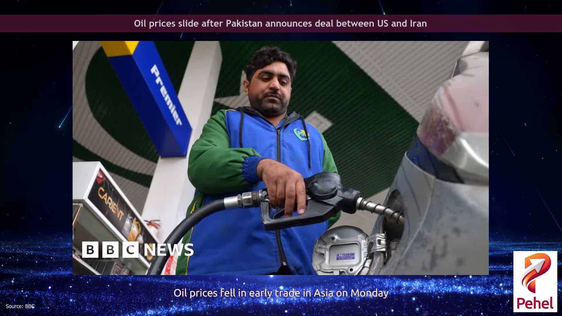 Oil prices slide after Pakistan announces deal between US and Iran