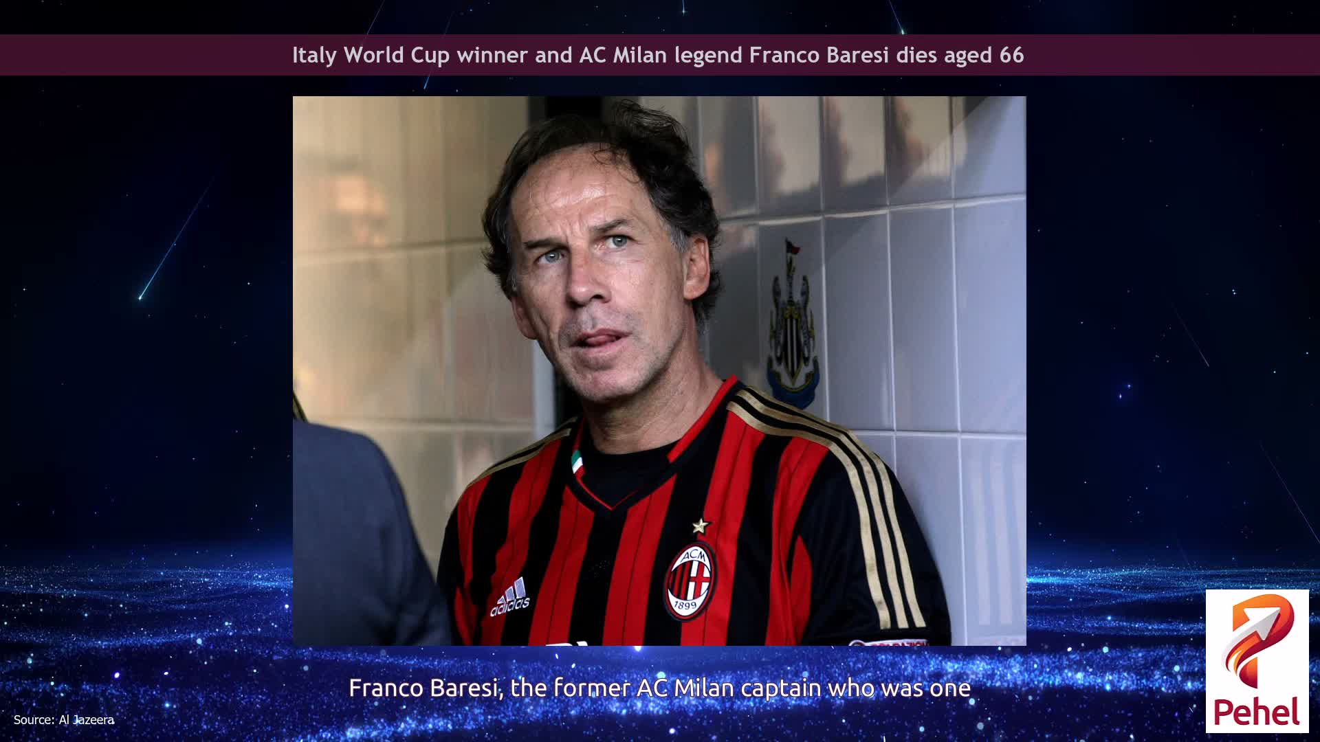Italy World Cup winner and AC Milan legend Franco Baresi dies aged 66