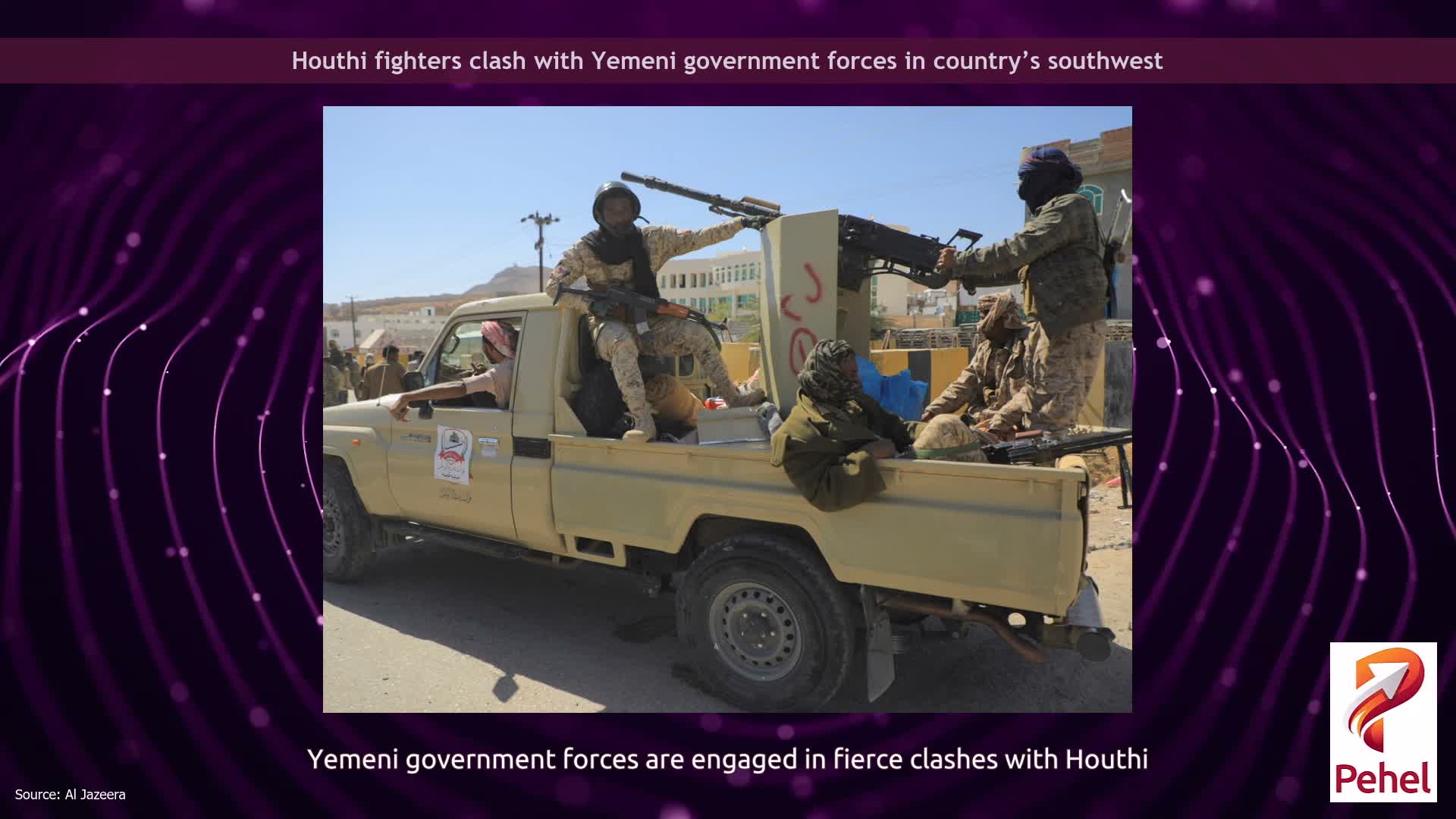 Houthi fighters clash with Yemeni government forces in country’s southwest