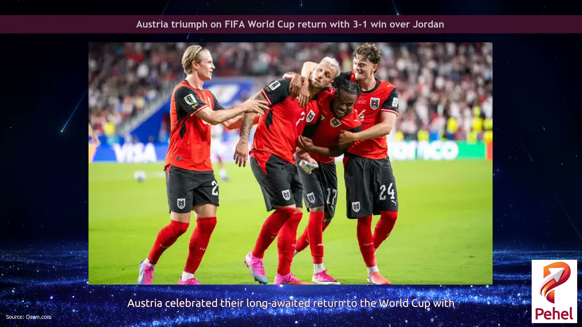 Austria triumph on FIFA World Cup return with 3-1 win over Jordan