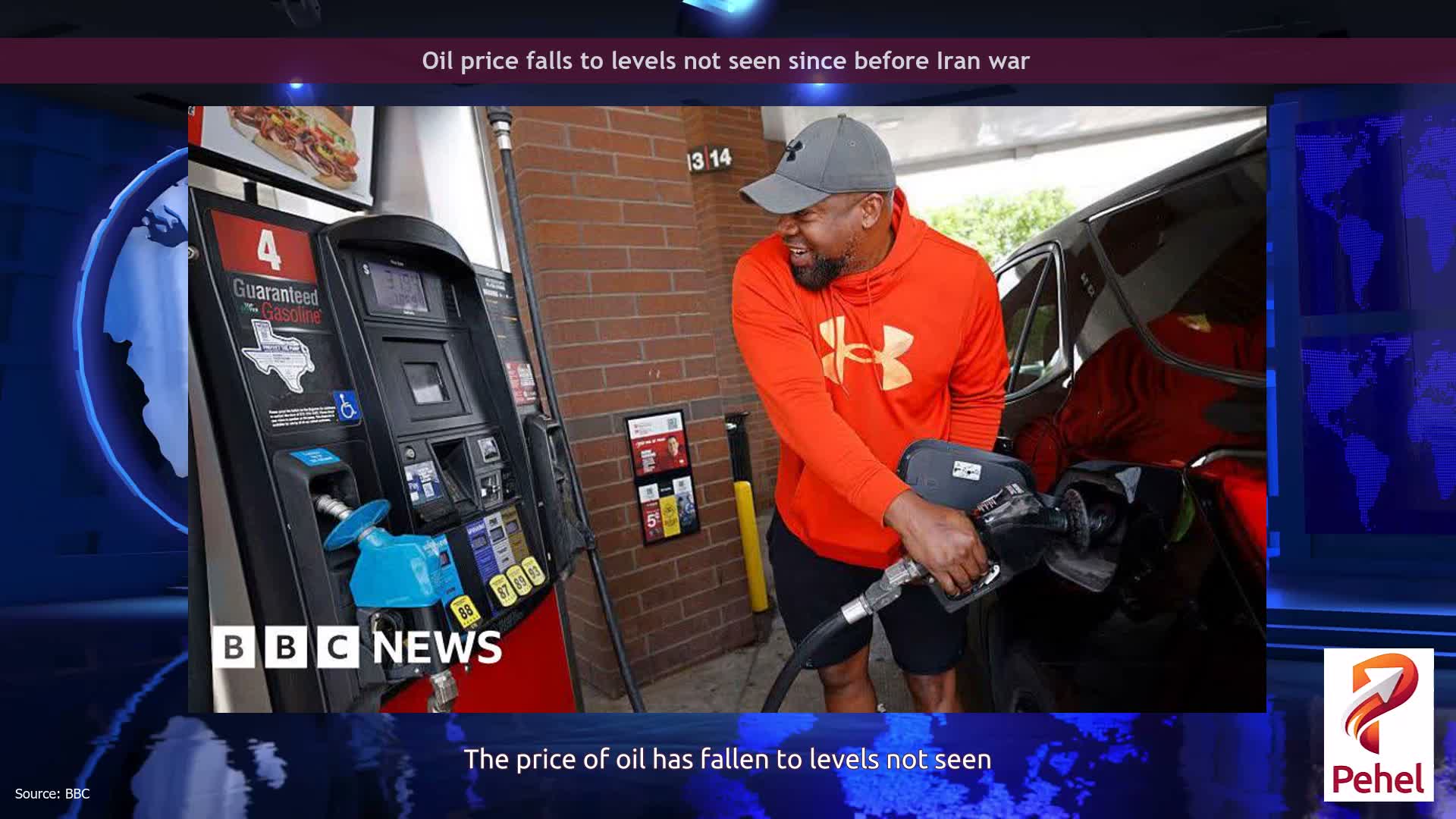 Oil price falls to levels not seen since before Iran war