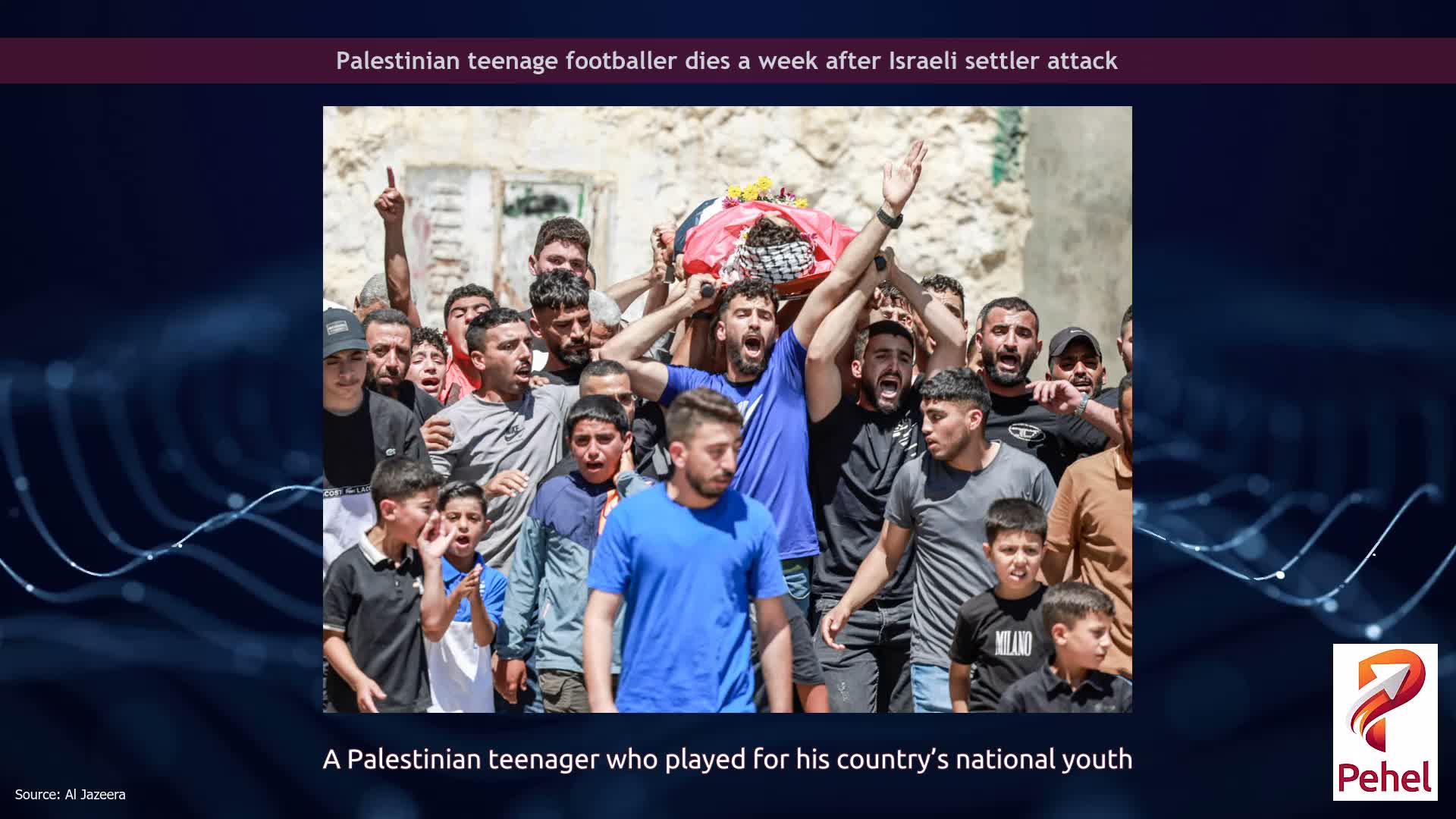 Palestinian teenage footballer dies a week after Israeli settler attack