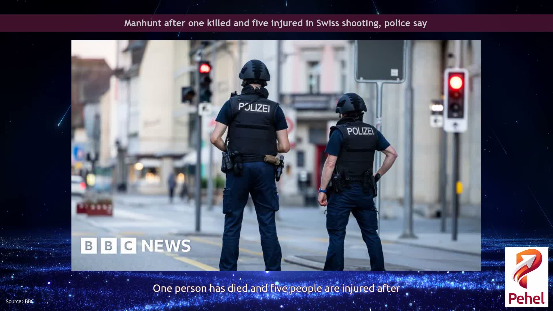 Manhunt after one killed and five injured in Swiss shooting, police say