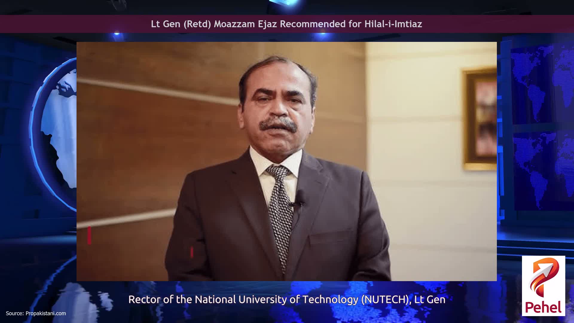 Lt Gen (Retd) Moazzam Ejaz Recommended for Hilal-i-Imtiaz